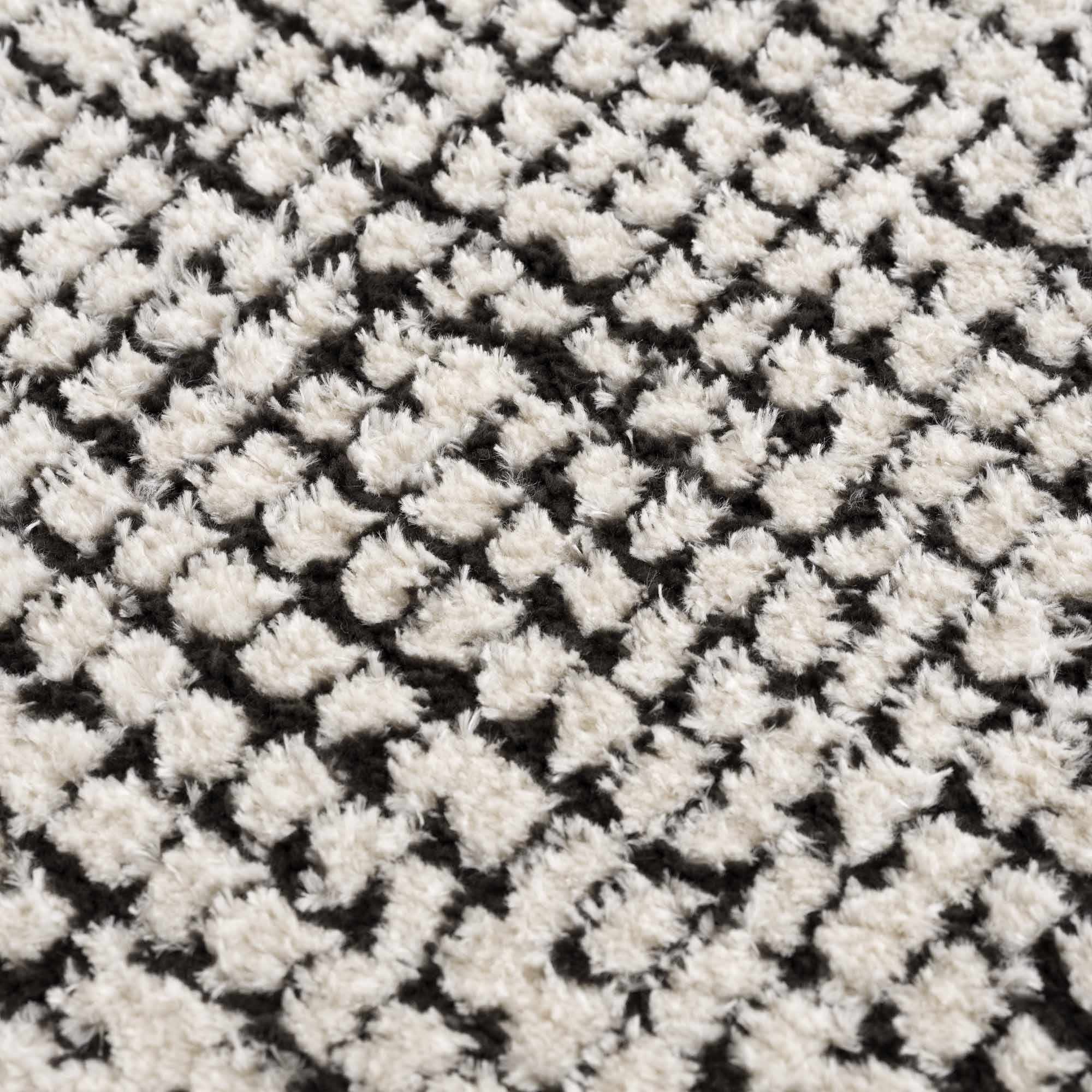 Cream & Black Grid Plush Rug - Image 21