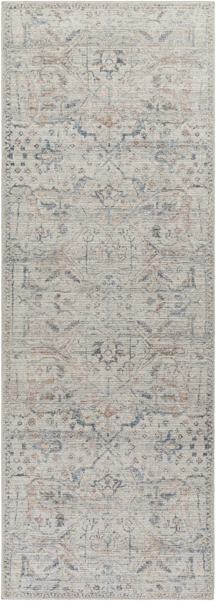 Cream & Blue Traditional Style Area Rug - Image 7