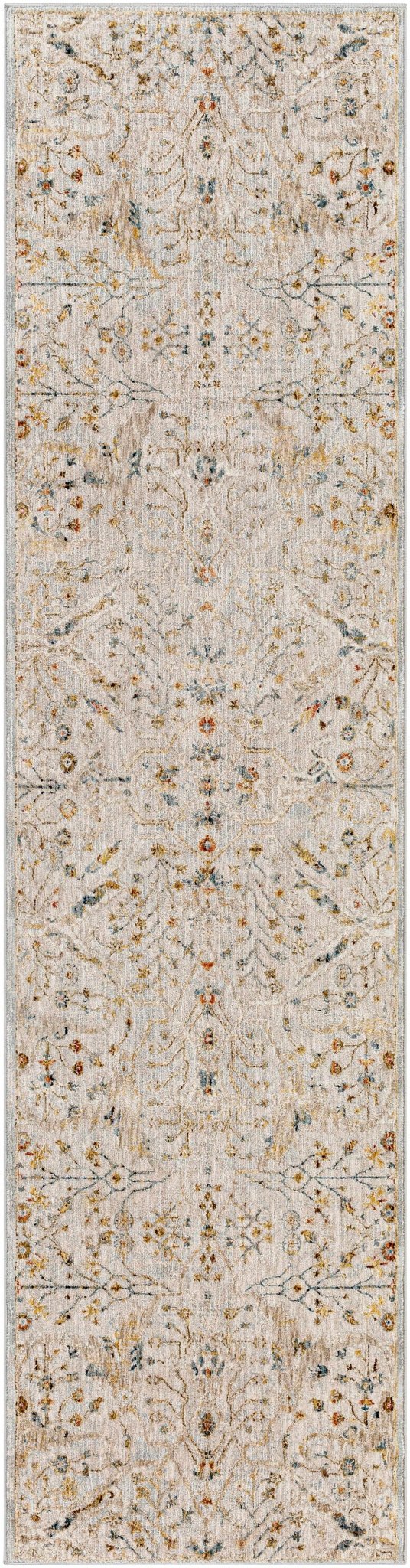 Cream Traditional Oushak Design Machine Woven Rug - Image 14