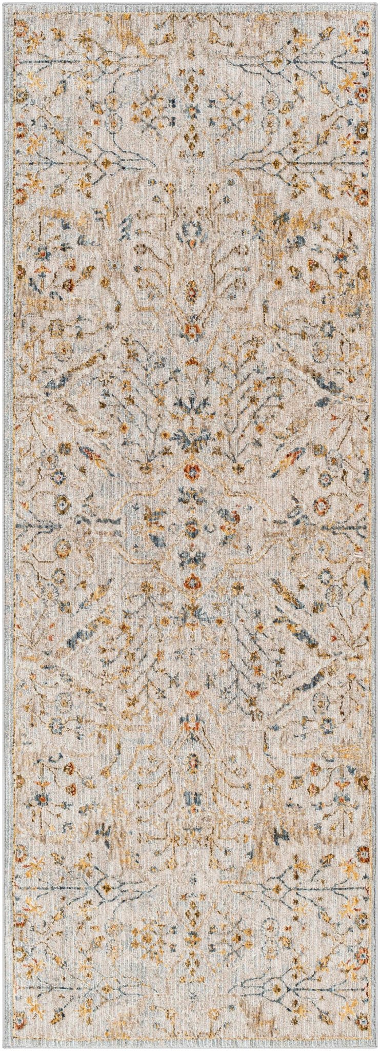 Cream Traditional Oushak Design Machine Woven Rug - Image 9