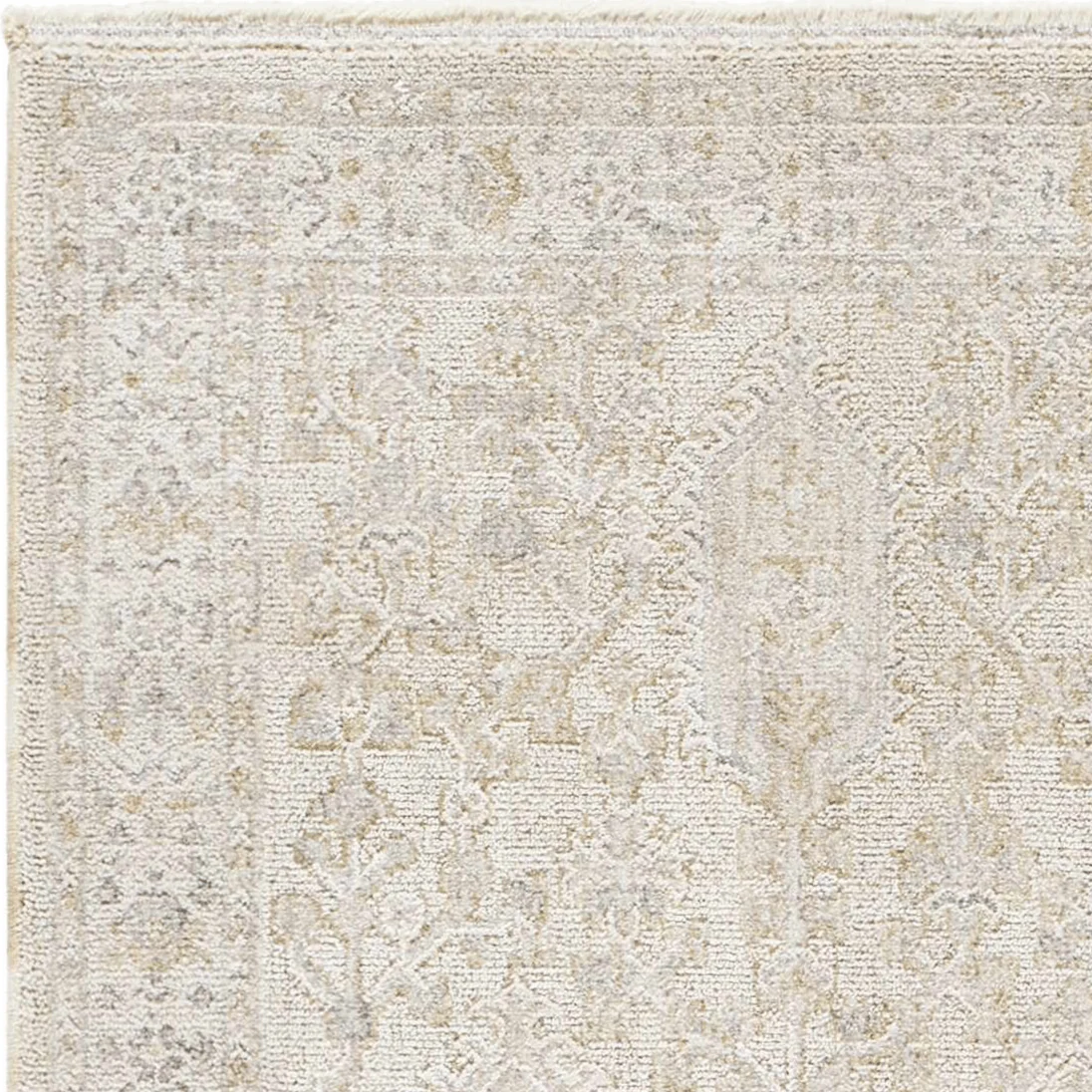 Cream Traditional Style Machine Woven Area Rug - Image 2