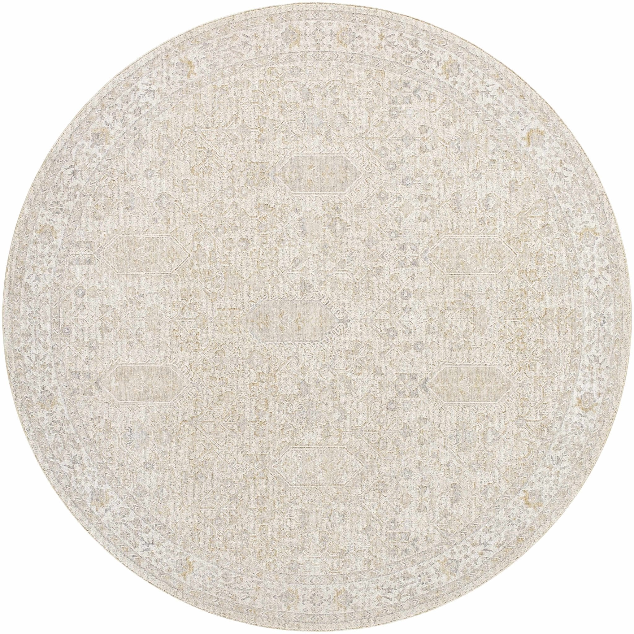 Cream Traditional Style Machine Woven Area Rug - Image 3