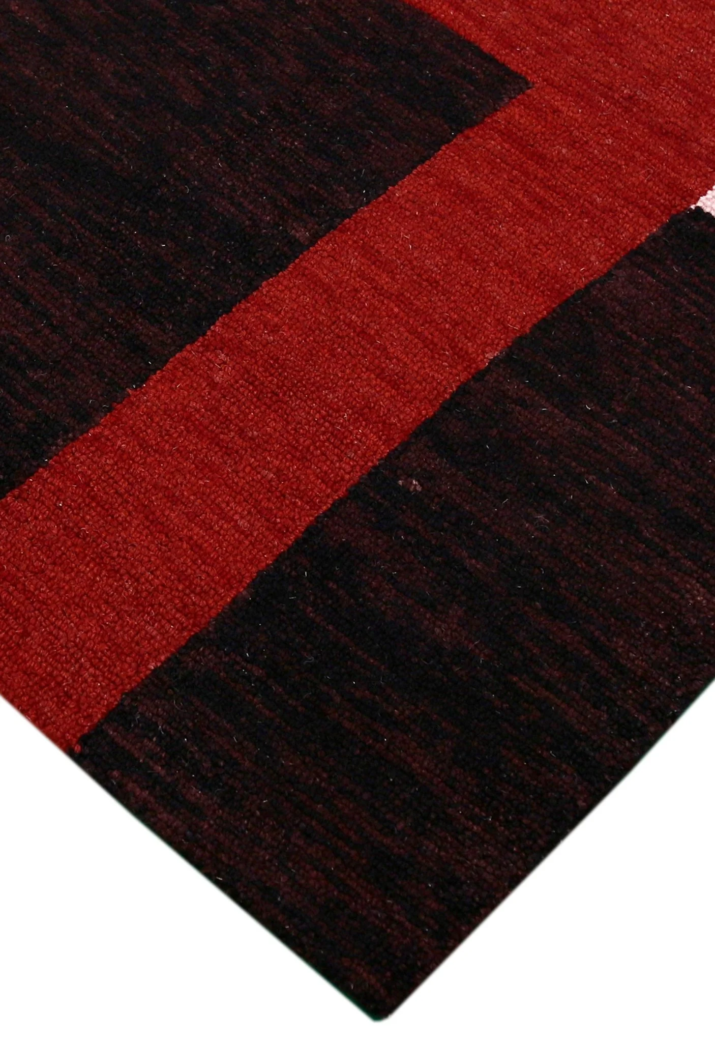 Crimson Eclipse Red And Black Hand Tufted 5x8 Wool Area Rug - Image 3