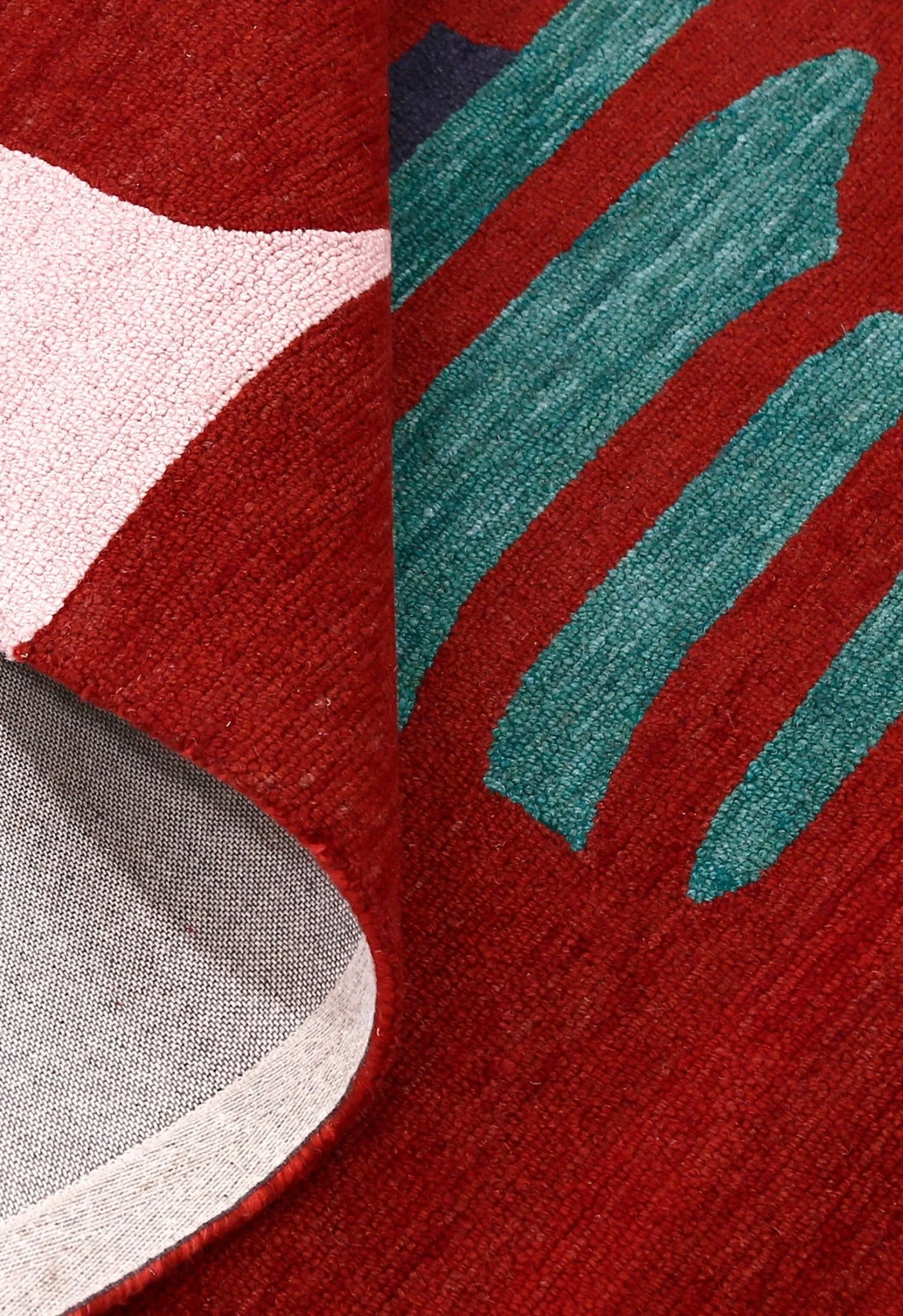 Crimson Eclipse Red And Black Hand Tufted 5x8 Wool Area Rug - Image 5