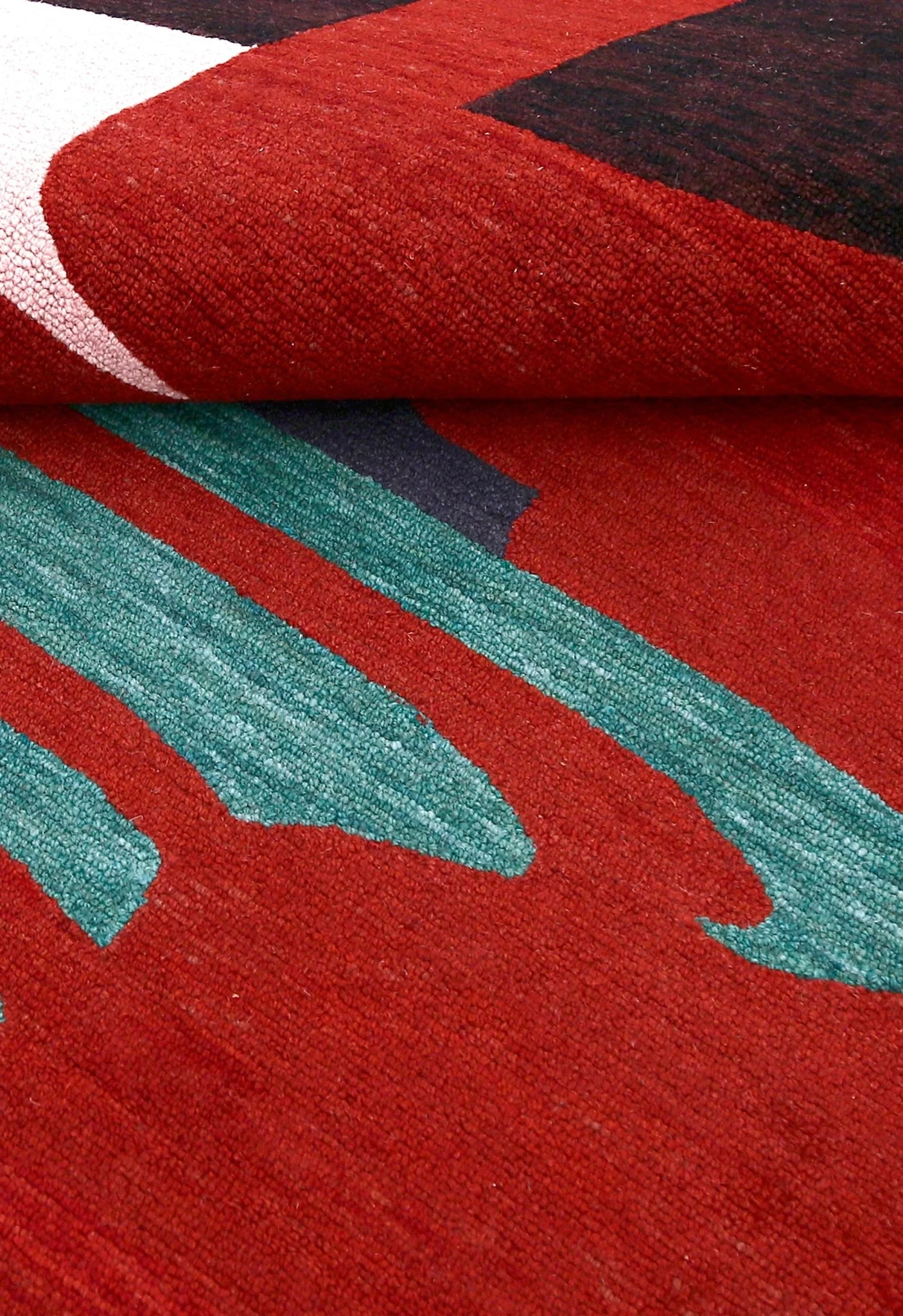 Crimson Eclipse Red And Black Hand Tufted 5x8 Wool Area Rug - Image 6