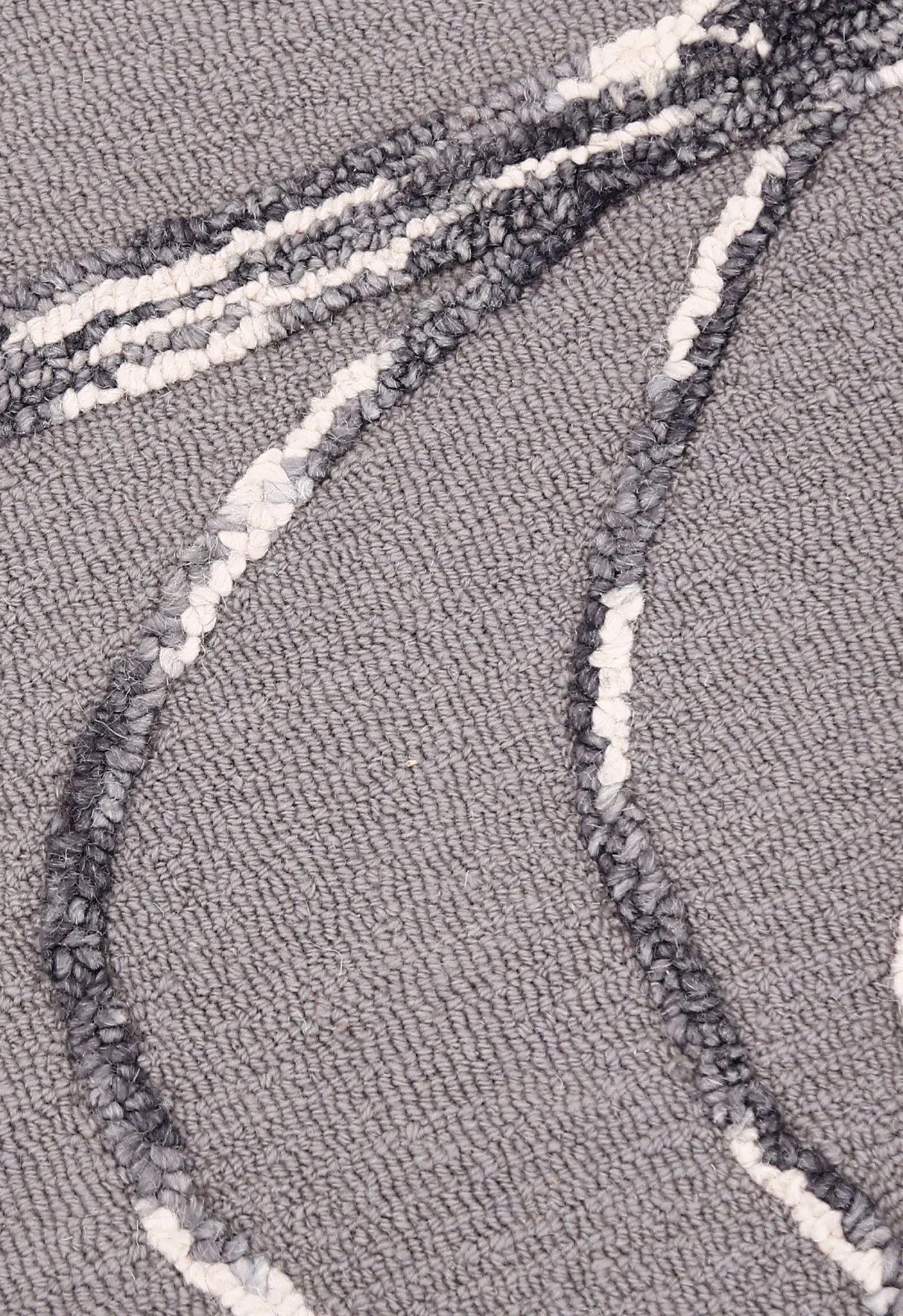 Gem Curved Stripes Gray Hand Tufted 5x5 Wool Area Rug - Image 6