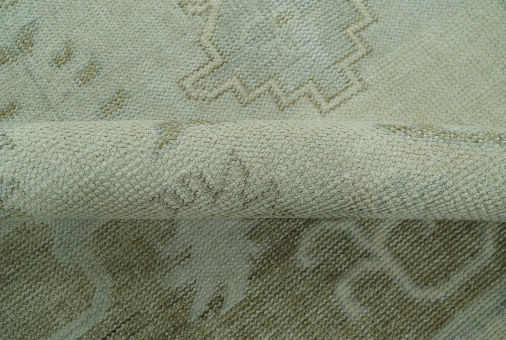 Custom Made Beige And Blue Traditional Turkish Design Hand knotted Wool Rug - Image 4