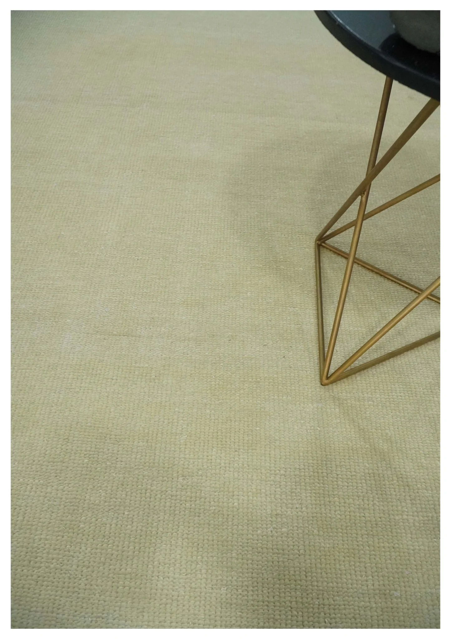 Custom Made Beige Modern Solid Hand knotted wool Area Rug - Image 2