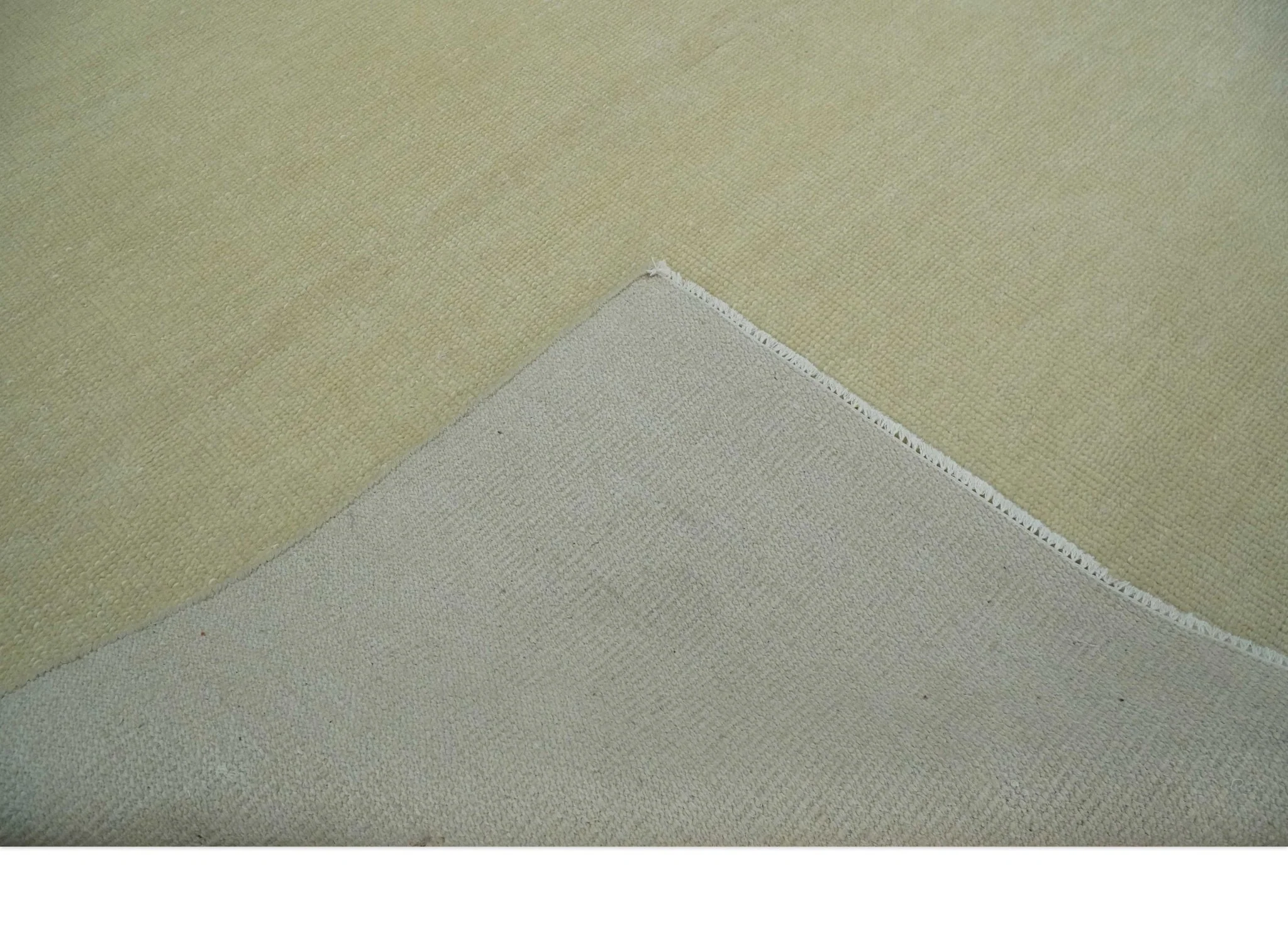 Custom Made Beige Modern Solid Hand knotted wool Area Rug - Image 7