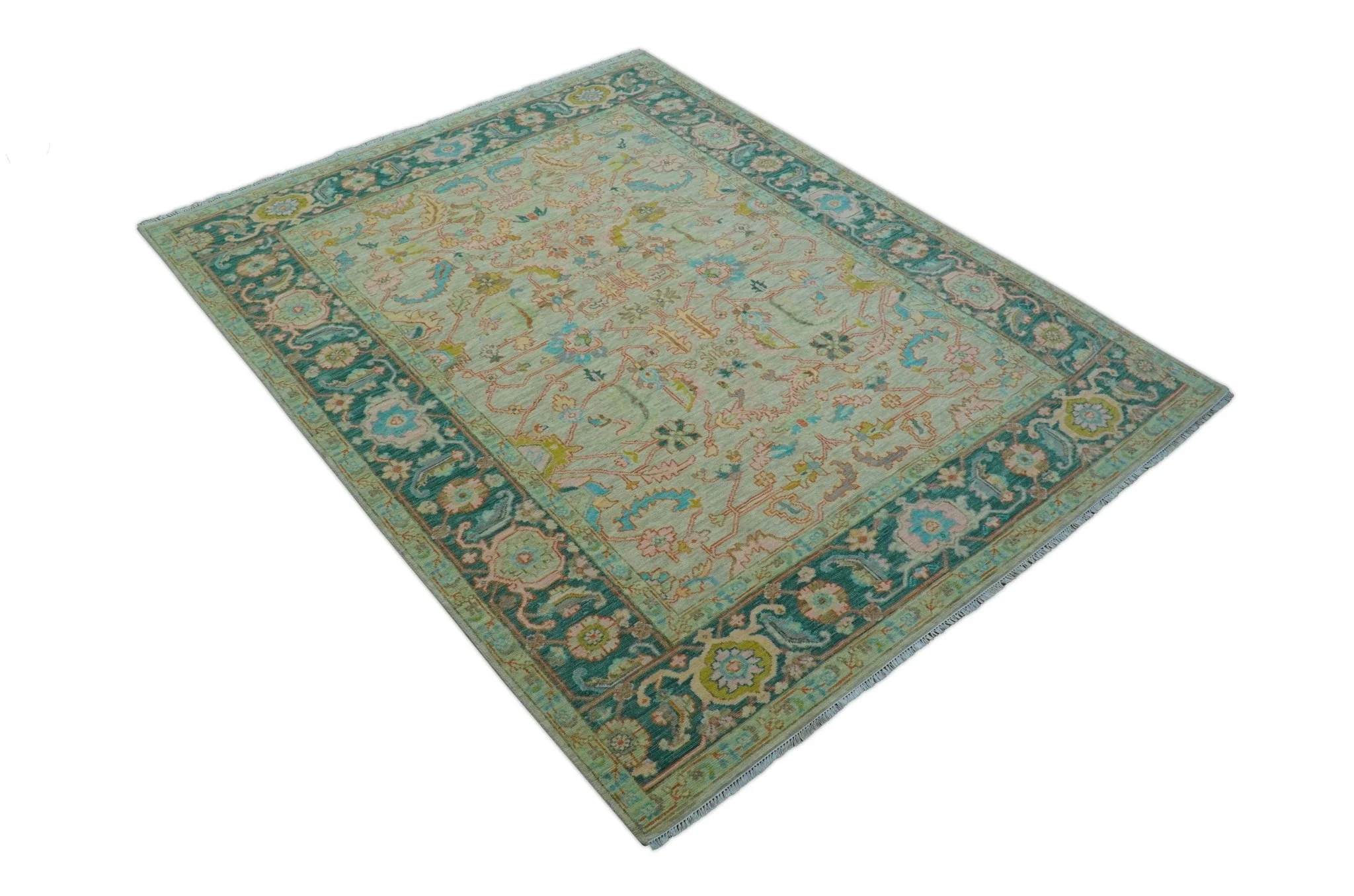 Elaine Custom Made Beige Traditional Design Hand Knotted Wool Rug - Image 11