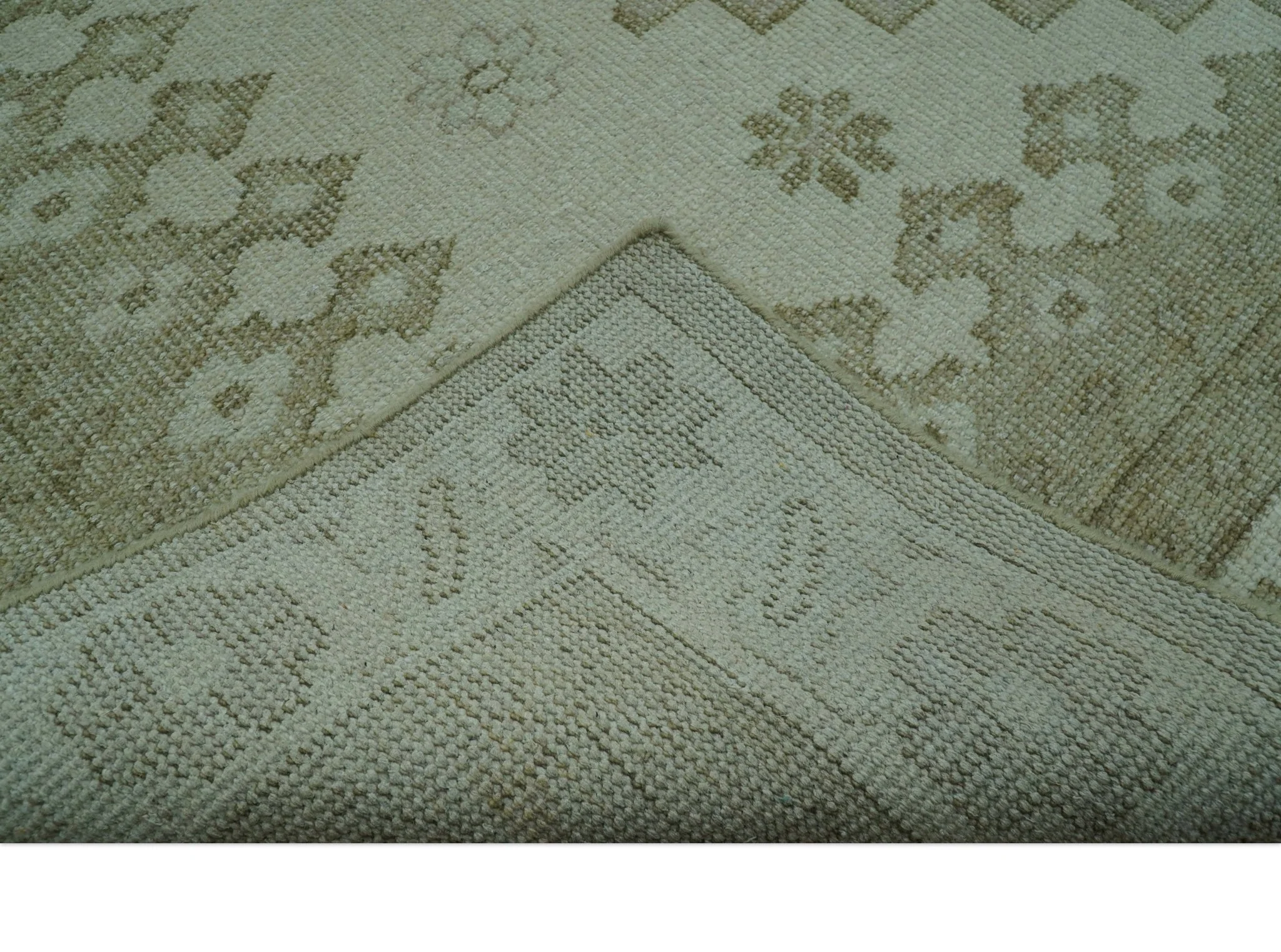 Custom Made Beige Traditional Turkish Design Hand knotted Wool Area Rug - Image 5