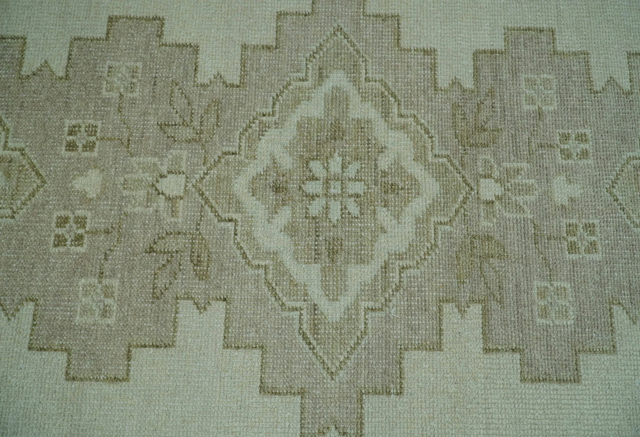 Custom Made Beige Traditional Turkish Design Hand knotted Wool Area Rug - Image 6