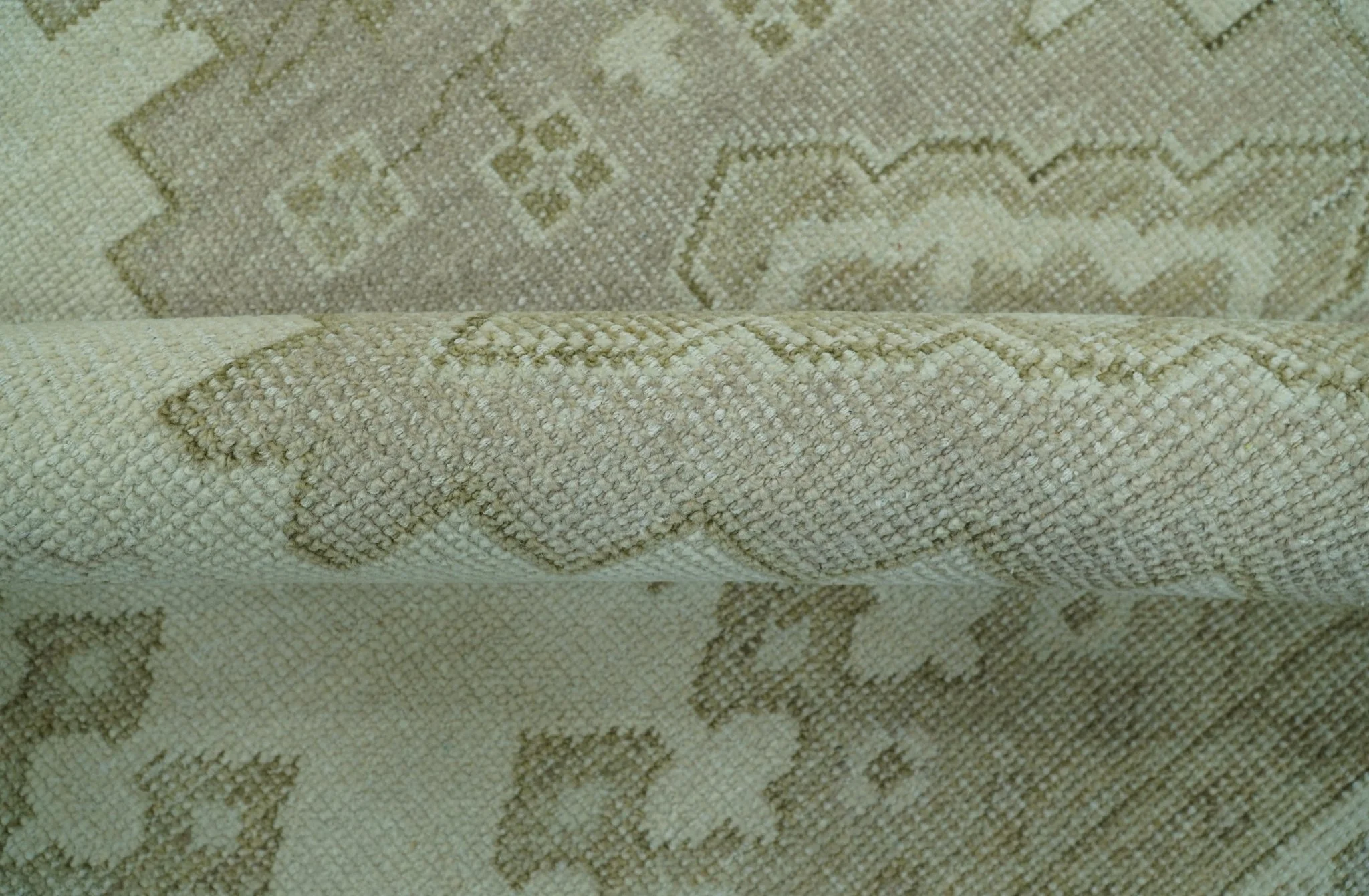 Custom Made Beige Traditional Turkish Design Hand knotted Wool Area Rug - Image 7