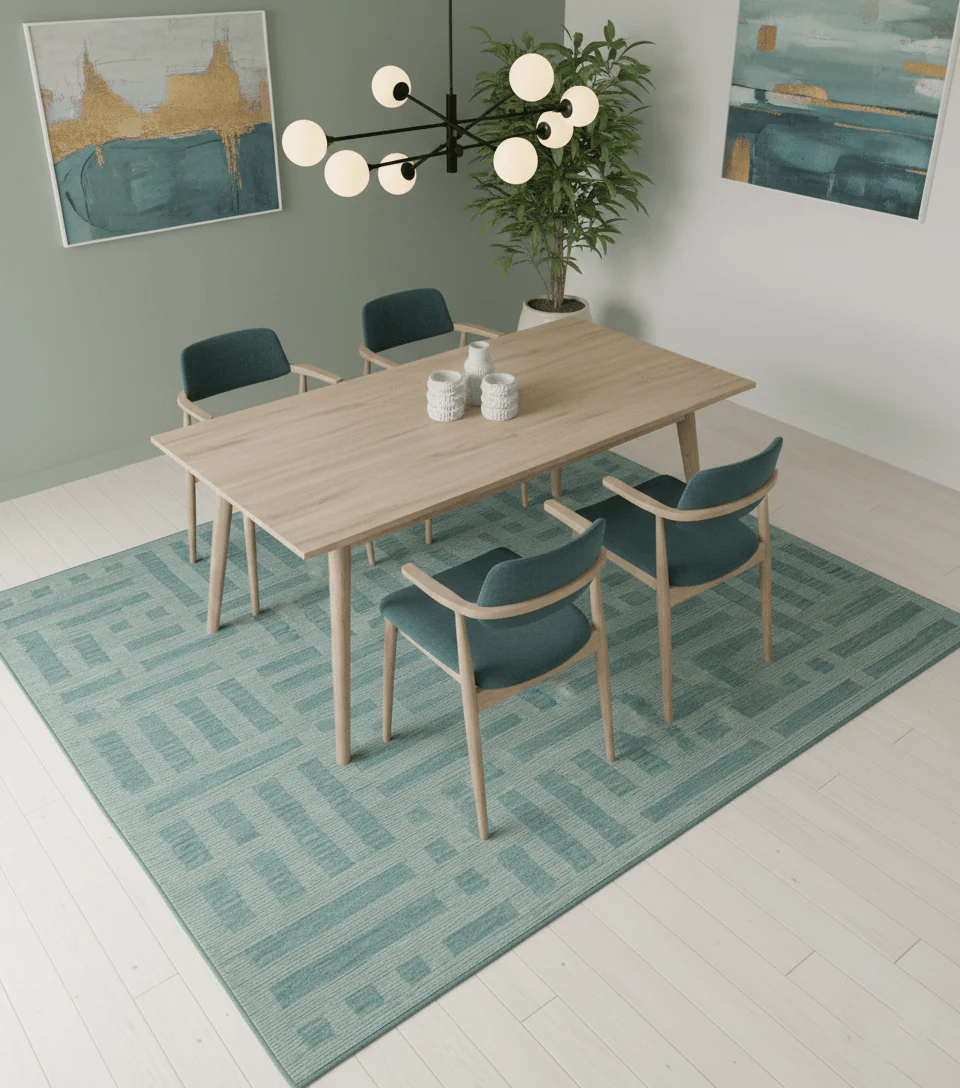 Custom Made Blue And Ivory Modern Abstract Pattern Hand Tufted Wool Area Rug - Image 2