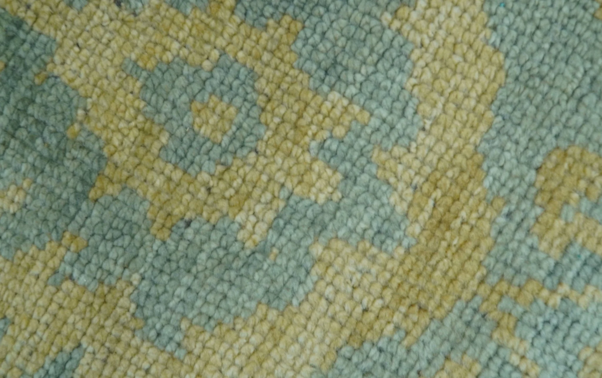 Custom Made Blue And Beige Traditional Floral Hand Knotted Wool Rug - Image 8