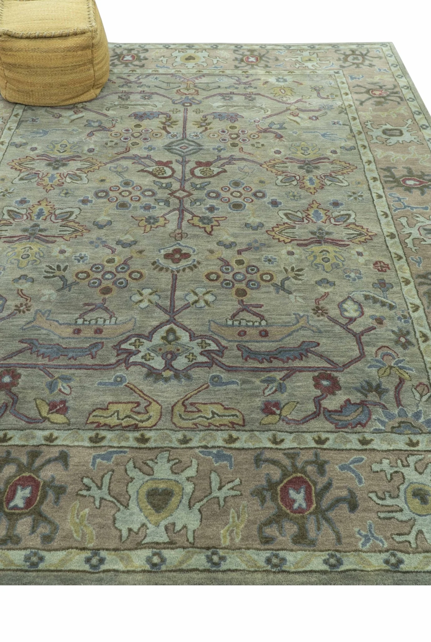 Custom Made Beige and peach Traditional Oushak Design Hand Tufted Wool Rug - Image 10