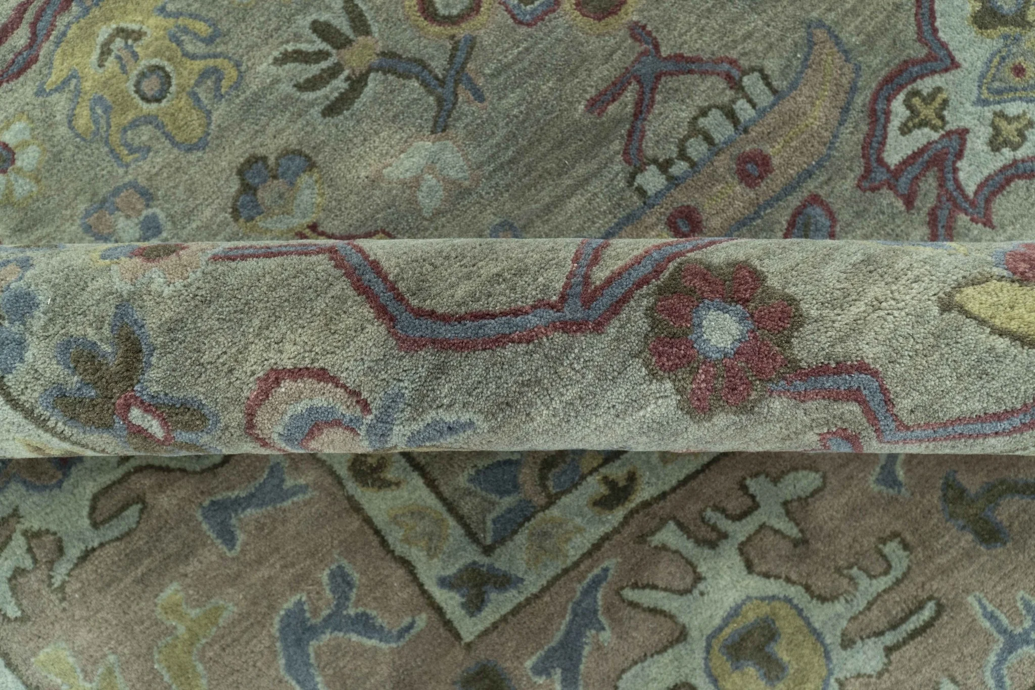 Custom Made Beige and peach Traditional Oushak Design Hand Tufted Wool Rug - Image 6