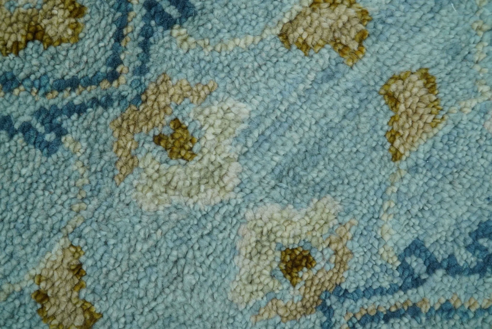 Custom Made Blue And Olive Traditional Oriental Design Hand knotted Wool Area Rug - Image 10