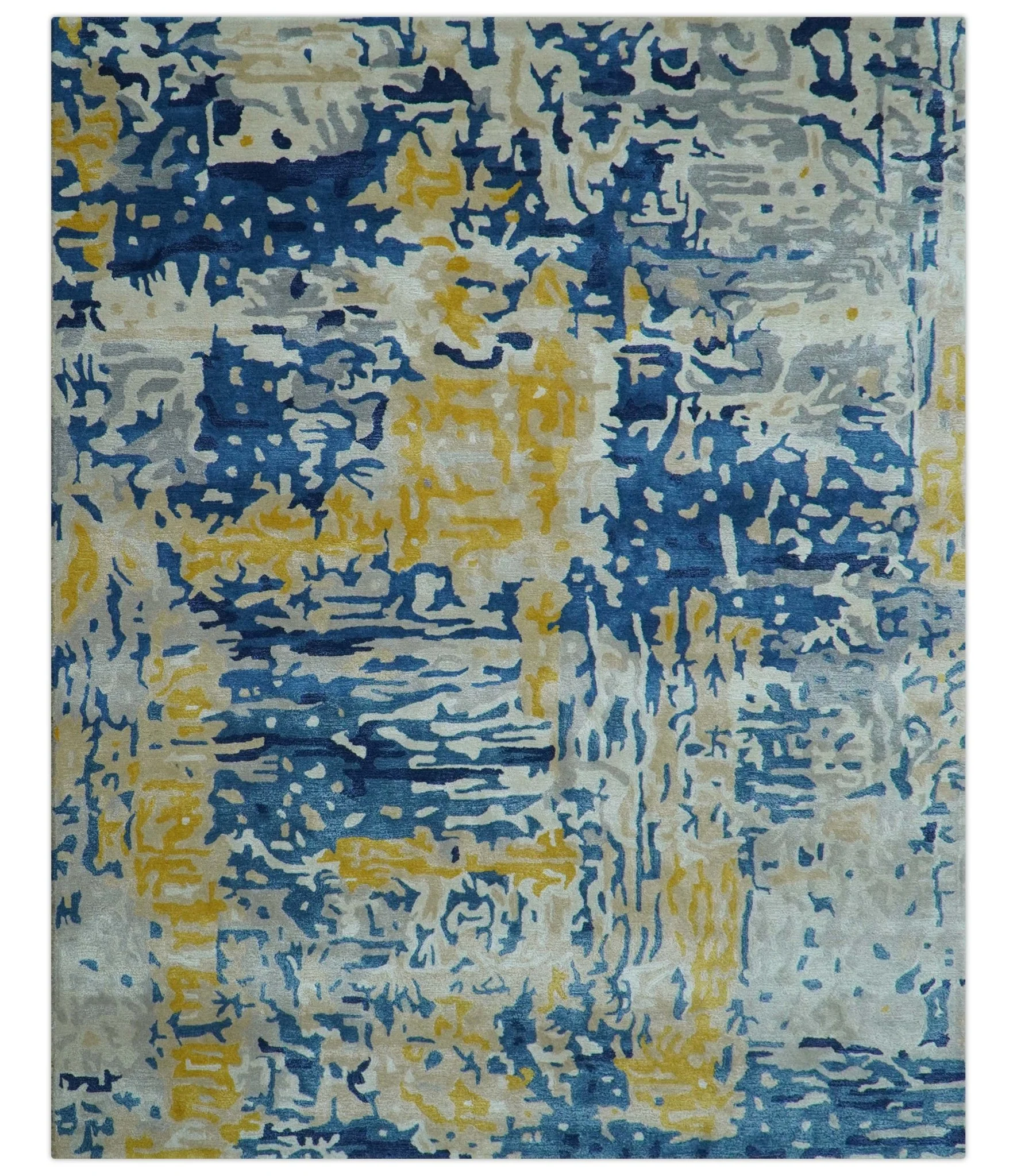 Custom Made Blue Modern Abstract Design Hand Tufted  Area Rug - Image 2
