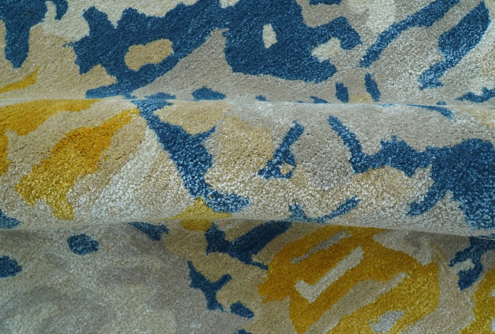 Custom Made Blue Modern Abstract Design Hand Tufted  Area Rug - Image 8
