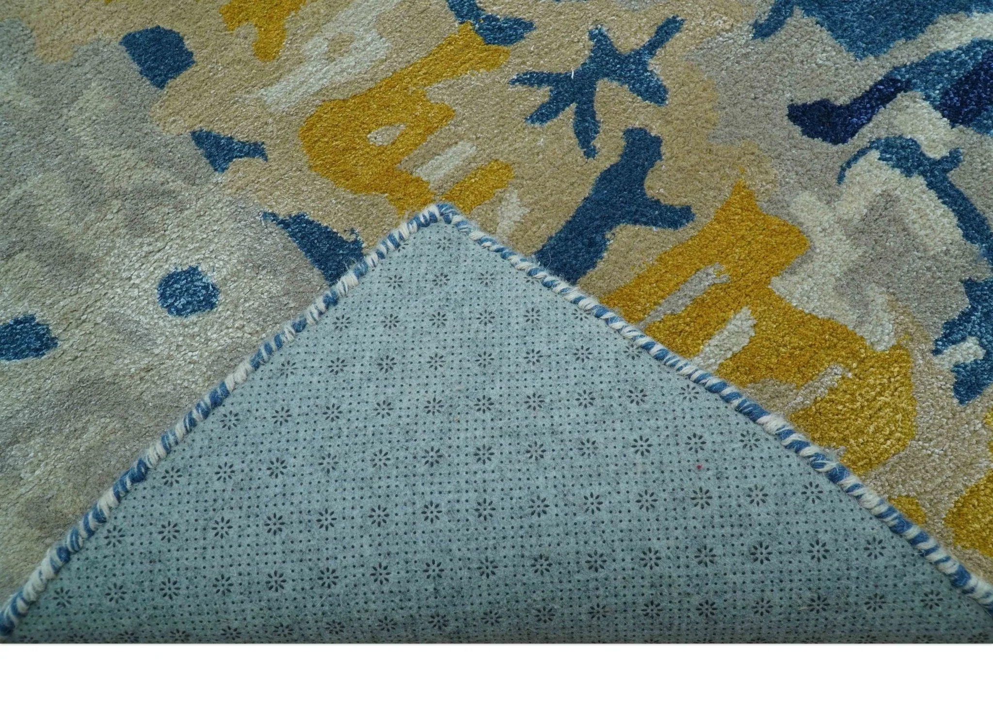 Custom Made Blue Modern Abstract Design Hand Tufted  Area Rug - Image 9