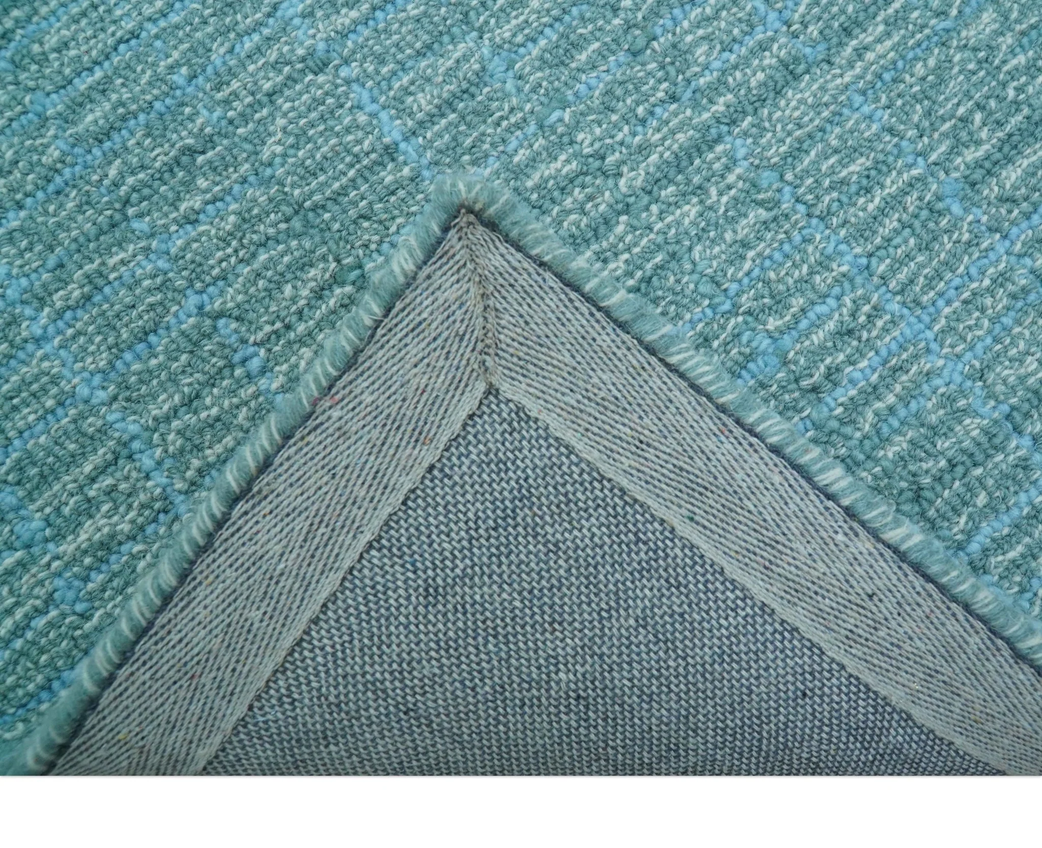 Custom Made Blue Modern Style Hand Tufted Wool Rug - Image 5