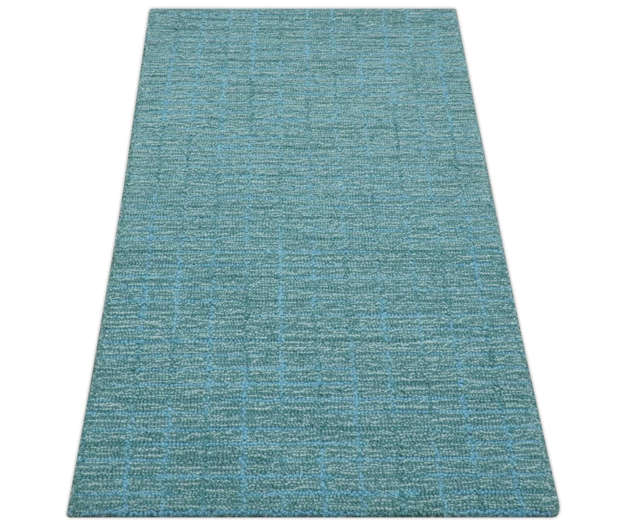 Custom Made Blue Modern Style Hand Tufted Wool Rug - Image 9