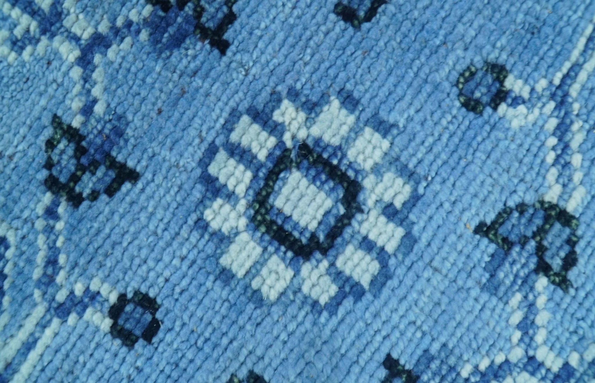 Custom Made Blue Traditional Persian Design Hand Knotted Wool Rug - Image 7