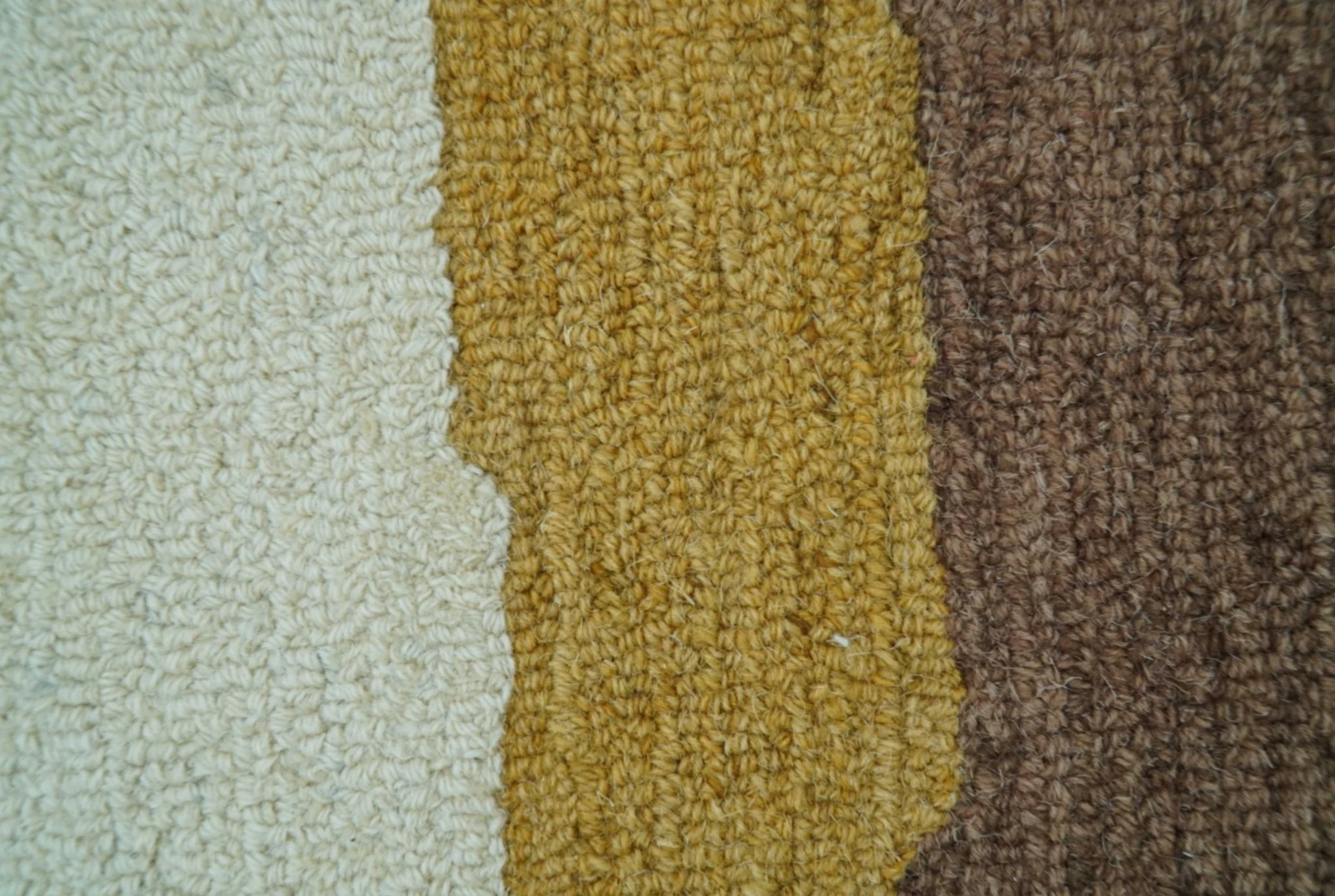 Custom Made Contemporary Abstract Ivory, Yellow And Rust Hand Tufted Wool Area Rug - Image 9