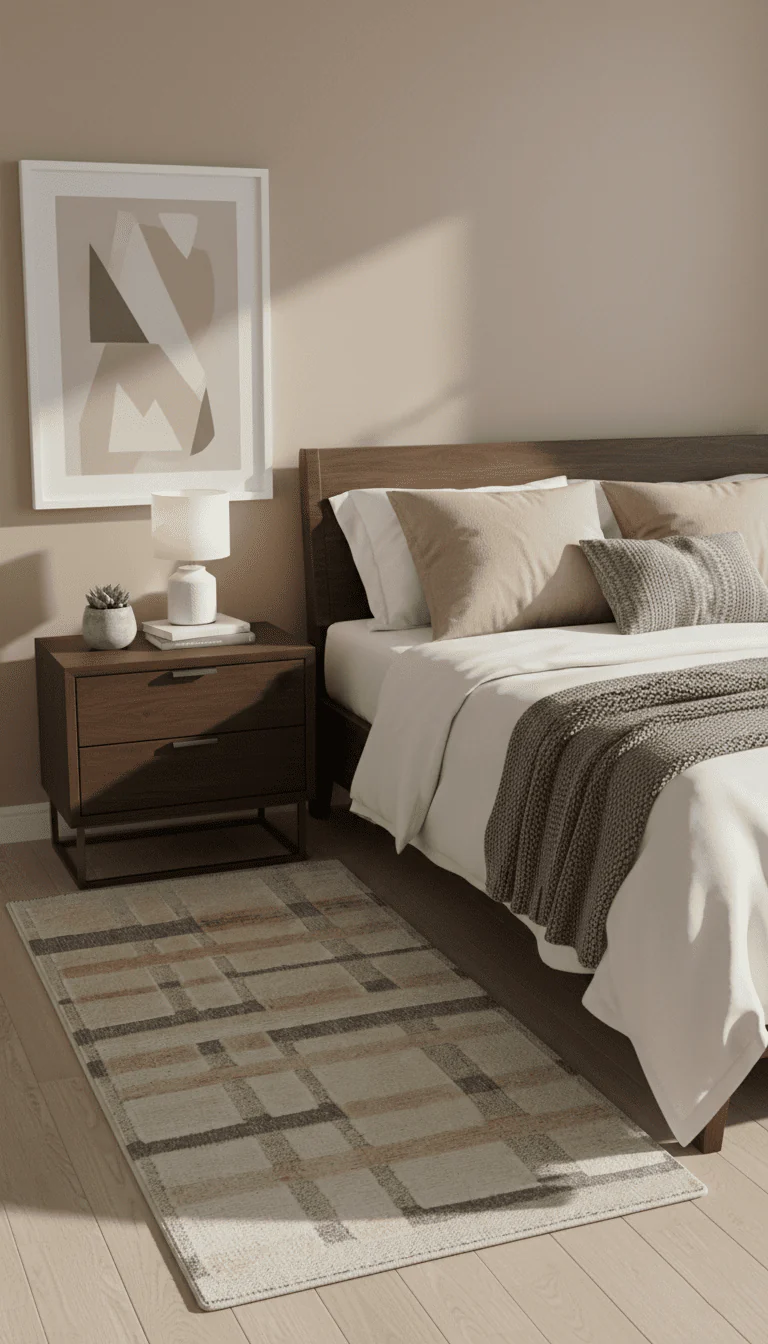 Custom Made Contemporary Design Beige And Gray Hand knotted wool Area Rug - Image 2