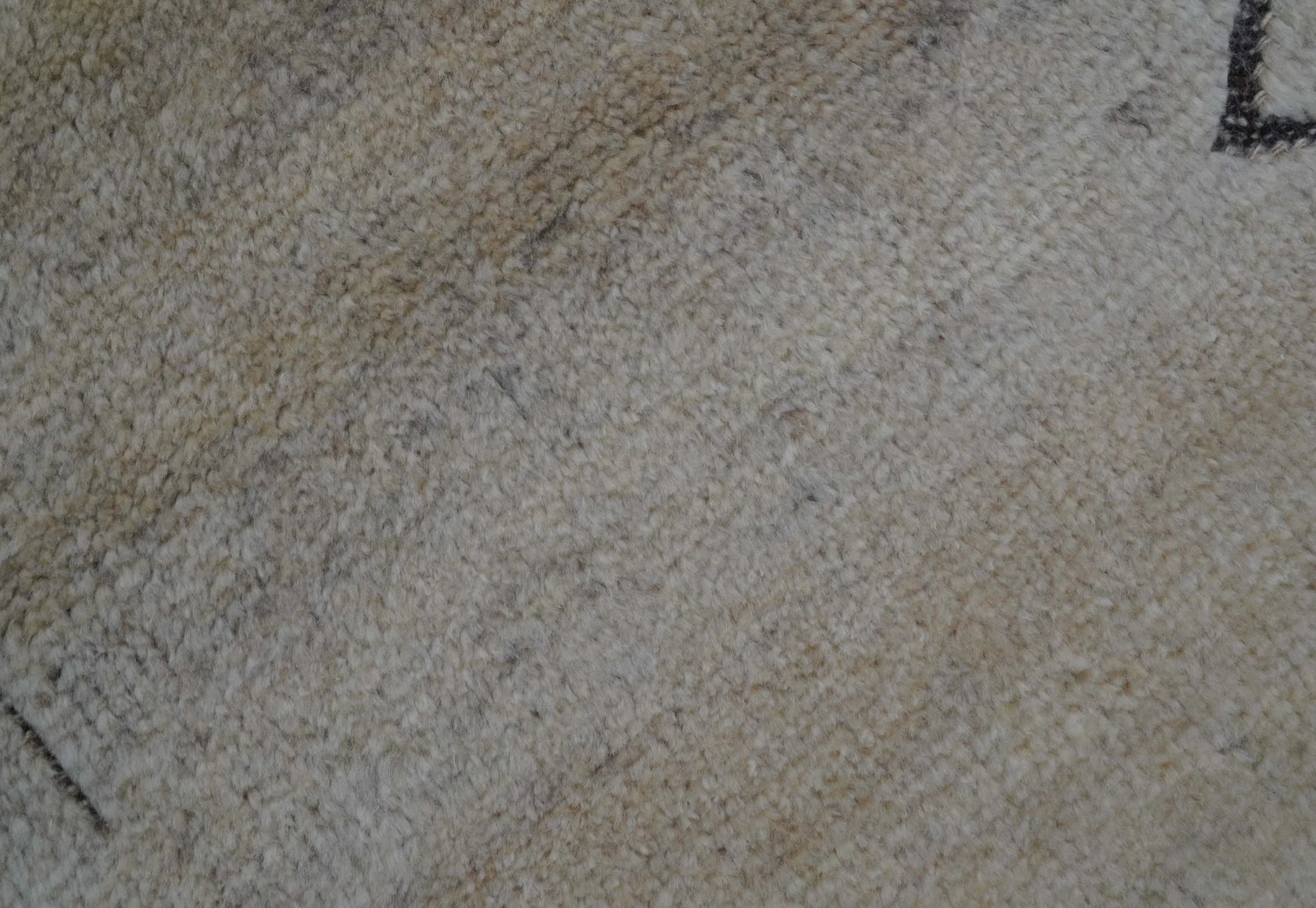 Custom Made Contemporary Design Black And Beige Hand knotted wool Area Rug - Image 7