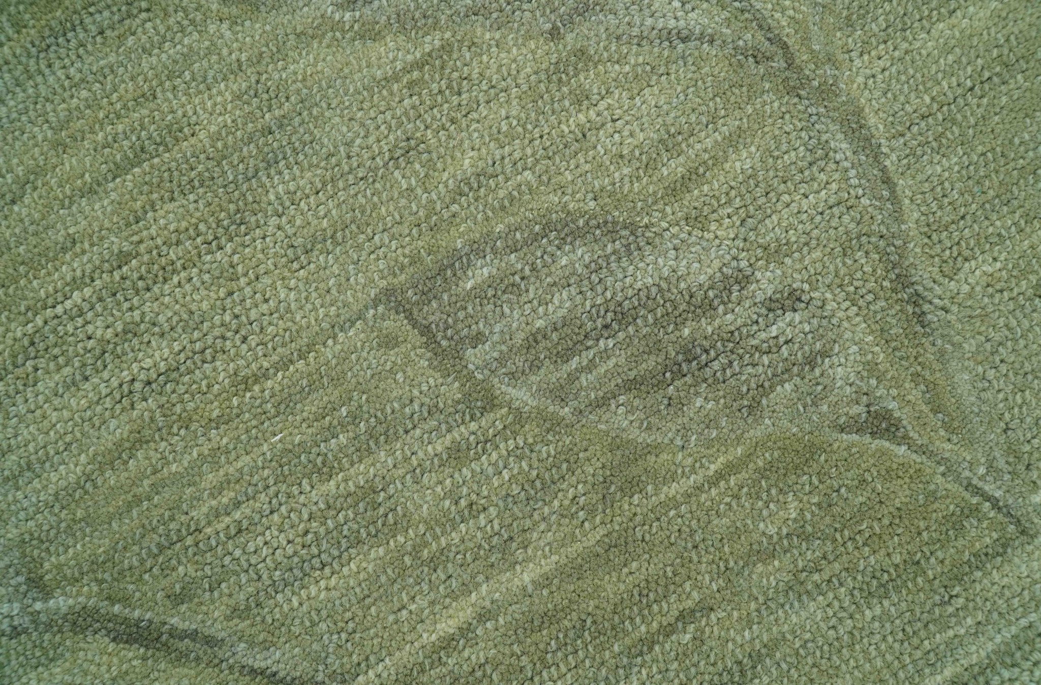 Custom Made Floral Olive Green Hand Tufted Wool Area Rug - Image 8