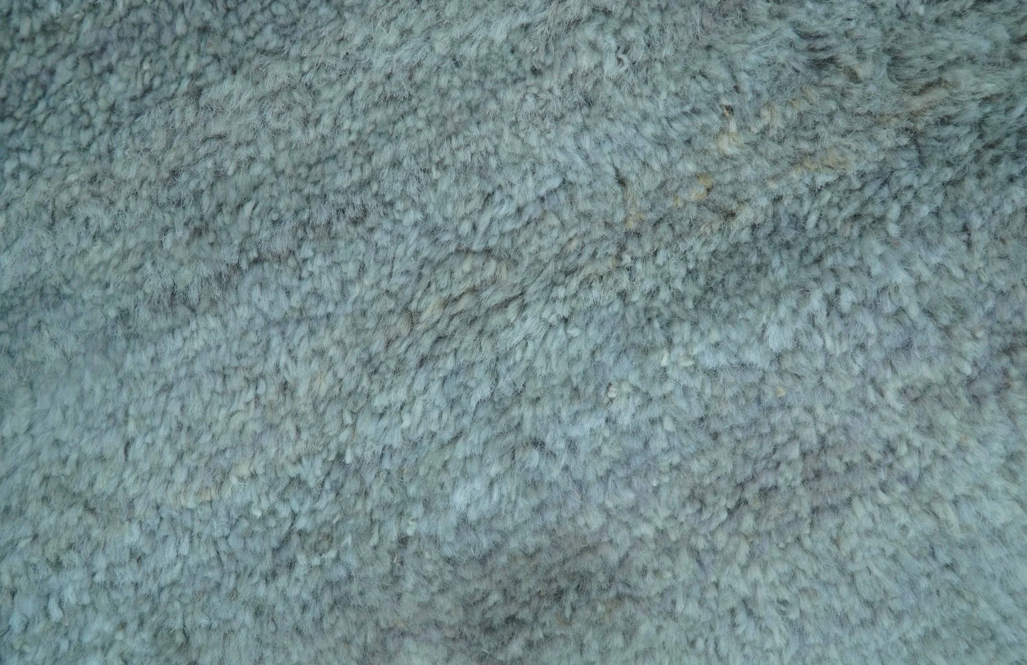 Custom Made Contemporary Solid Blueish Silver Hand knotted wool Area Rug - Image 5
