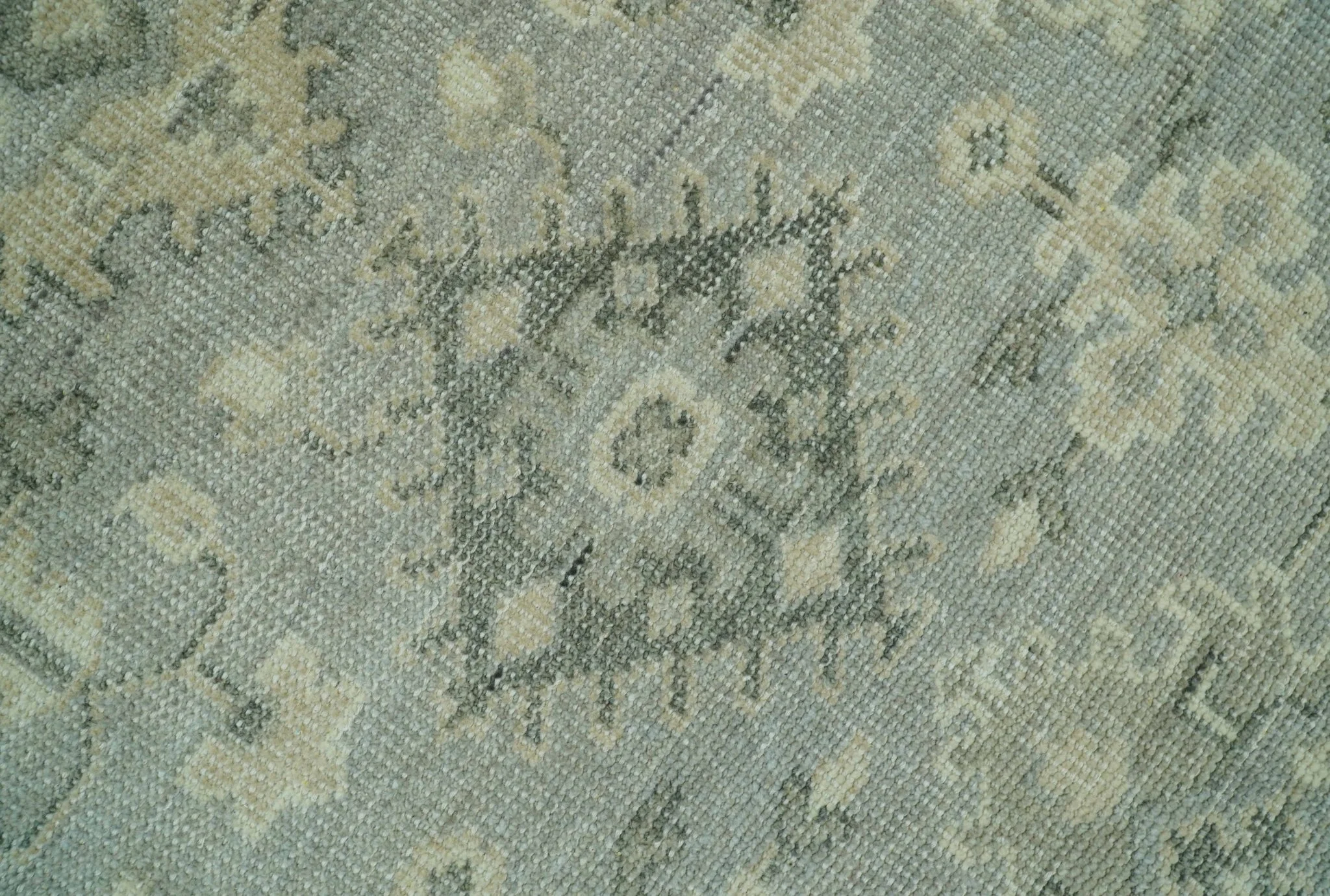 Custom Made Gray And Ivory Traditional Turkish Design Hand knotted Wool Area Rug - Image 6