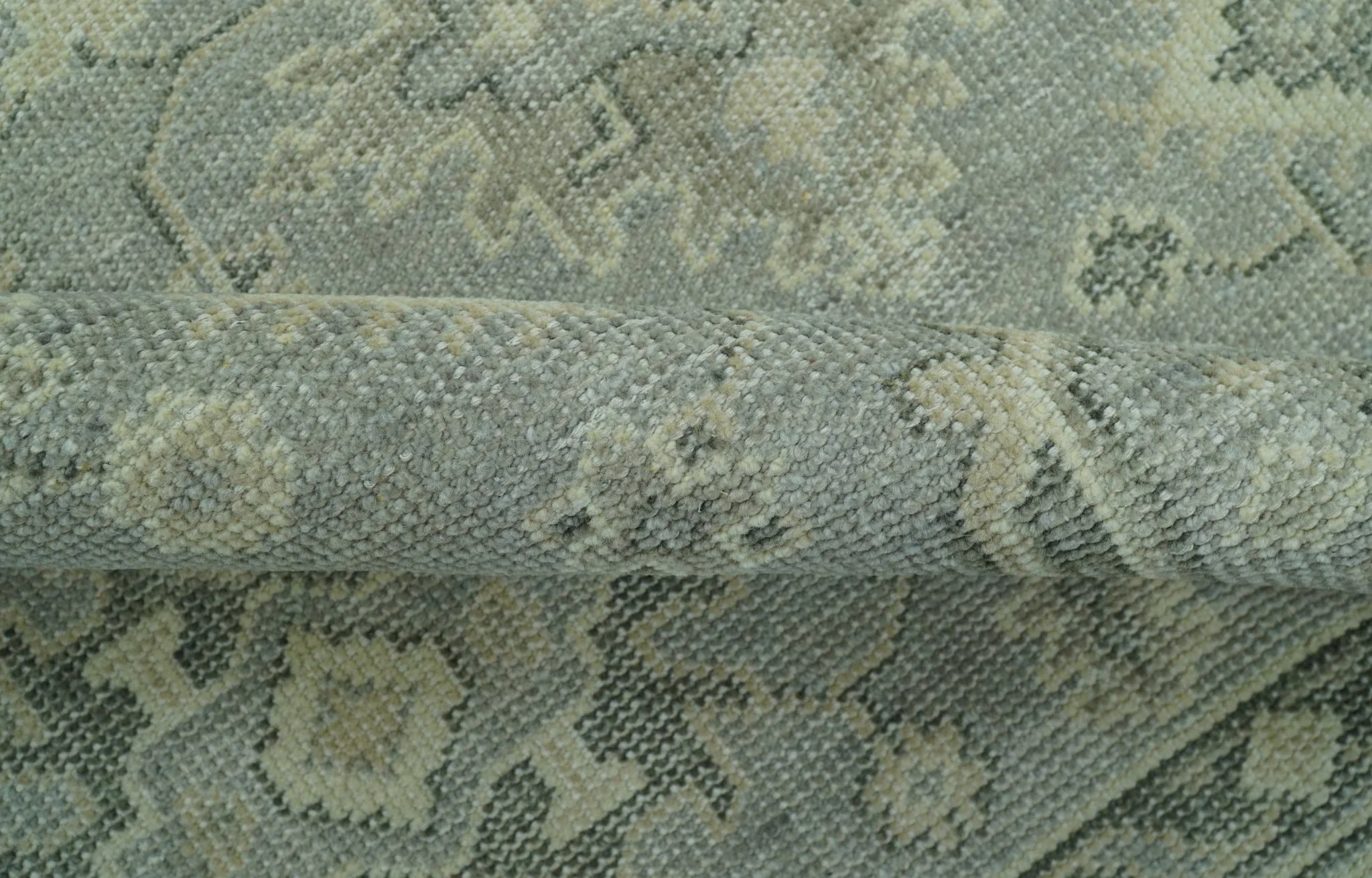 Custom Made Gray And Ivory Traditional Turkish Design Hand knotted Wool Area Rug - Image 7
