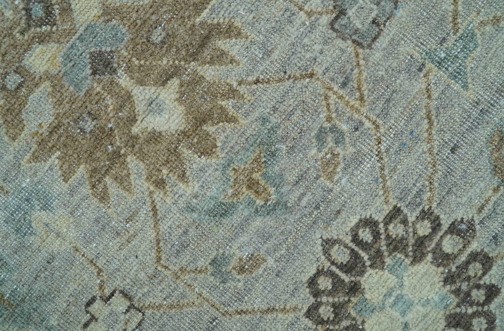 Distressed and Blue Silver Hand Knotted Traditional Wool Area Rug - Image 8