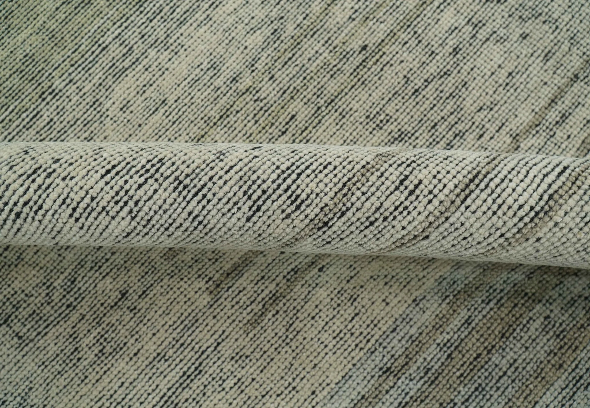 Custom Made Brown and Beige Contemporary Design Hand knotted Wool Area Rug - Image 7