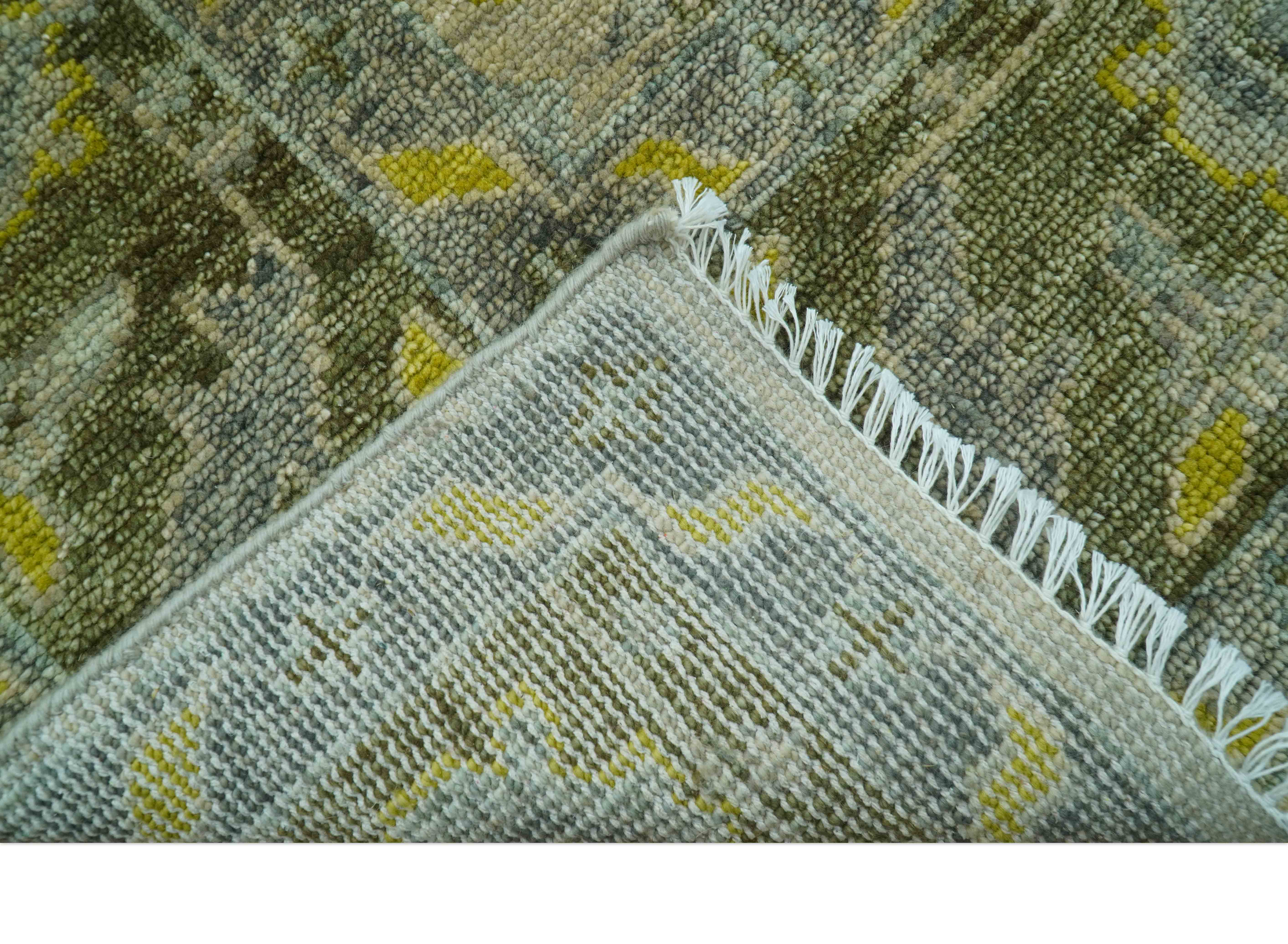 Custom Made Beige And Gray Traditional Hand Knotted wool area rug - Image 4