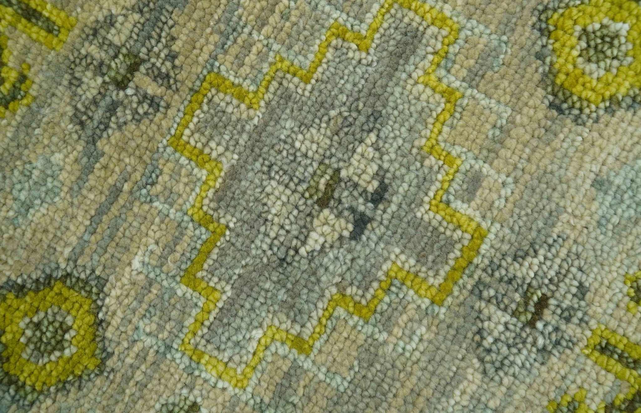 Custom Made Beige And Gray Traditional Hand Knotted wool area rug - Image 7