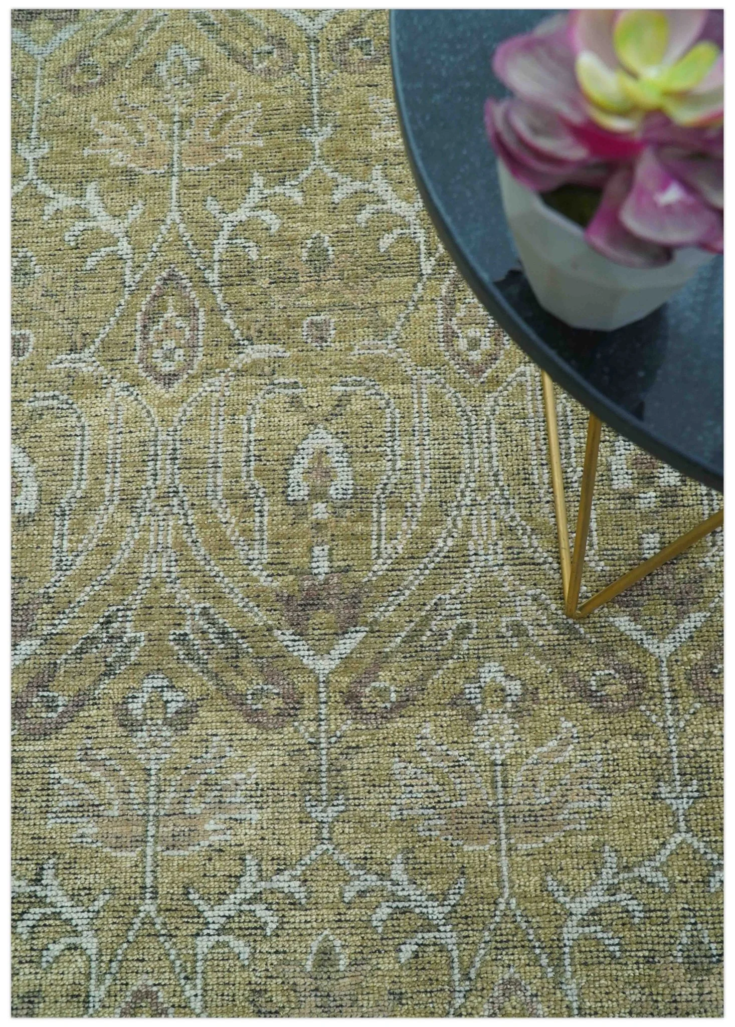 Dune Earthy Neutral Custom Made Camel Turkish Hand Knotted Wool Rug - Image 3
