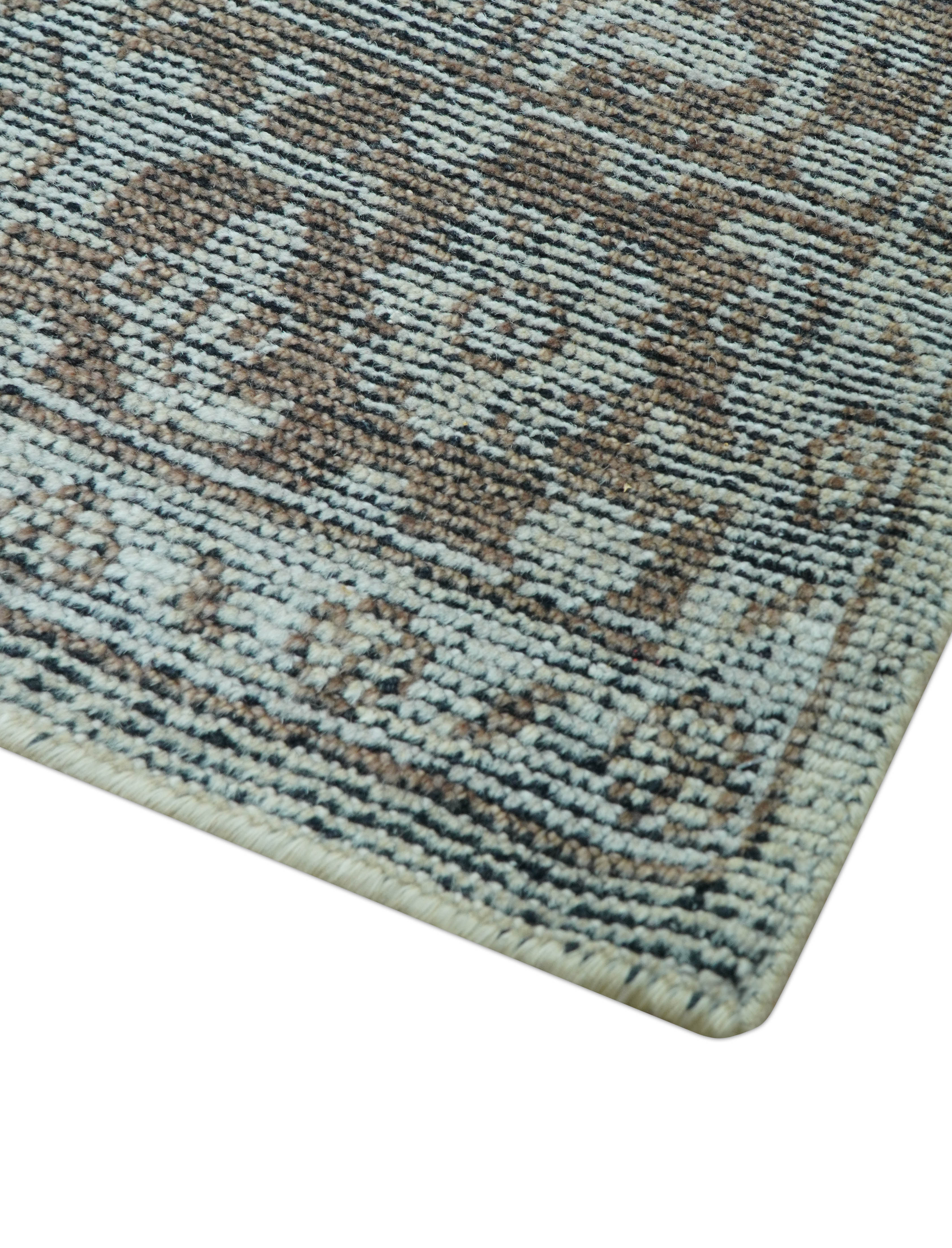 Jewel Custom Made Hand Knotted Traditional Design Brown Wool Area Rug - Image 5