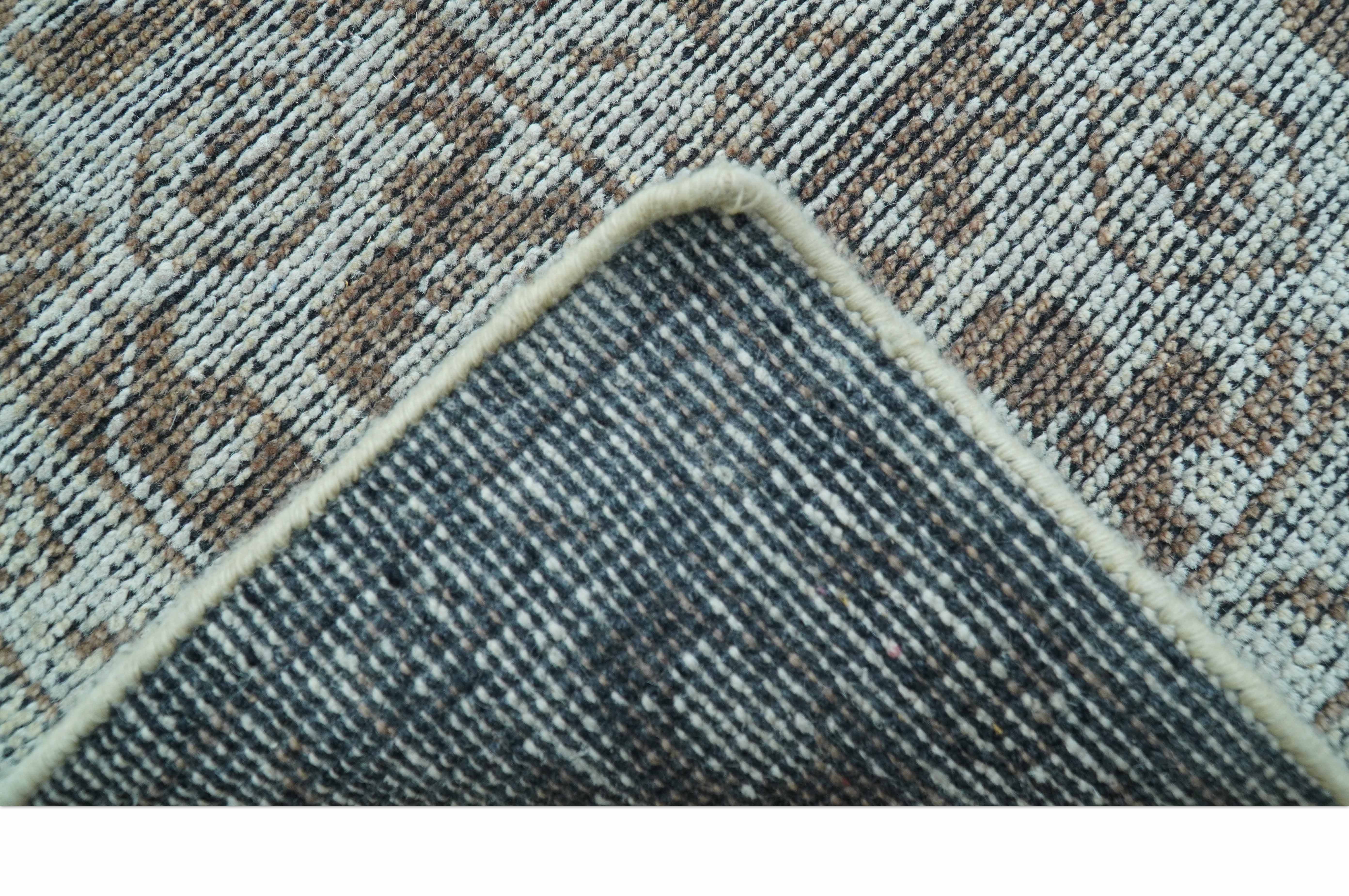 Jewel Custom Made Hand Knotted Traditional Design Brown Wool Area Rug - Image 6