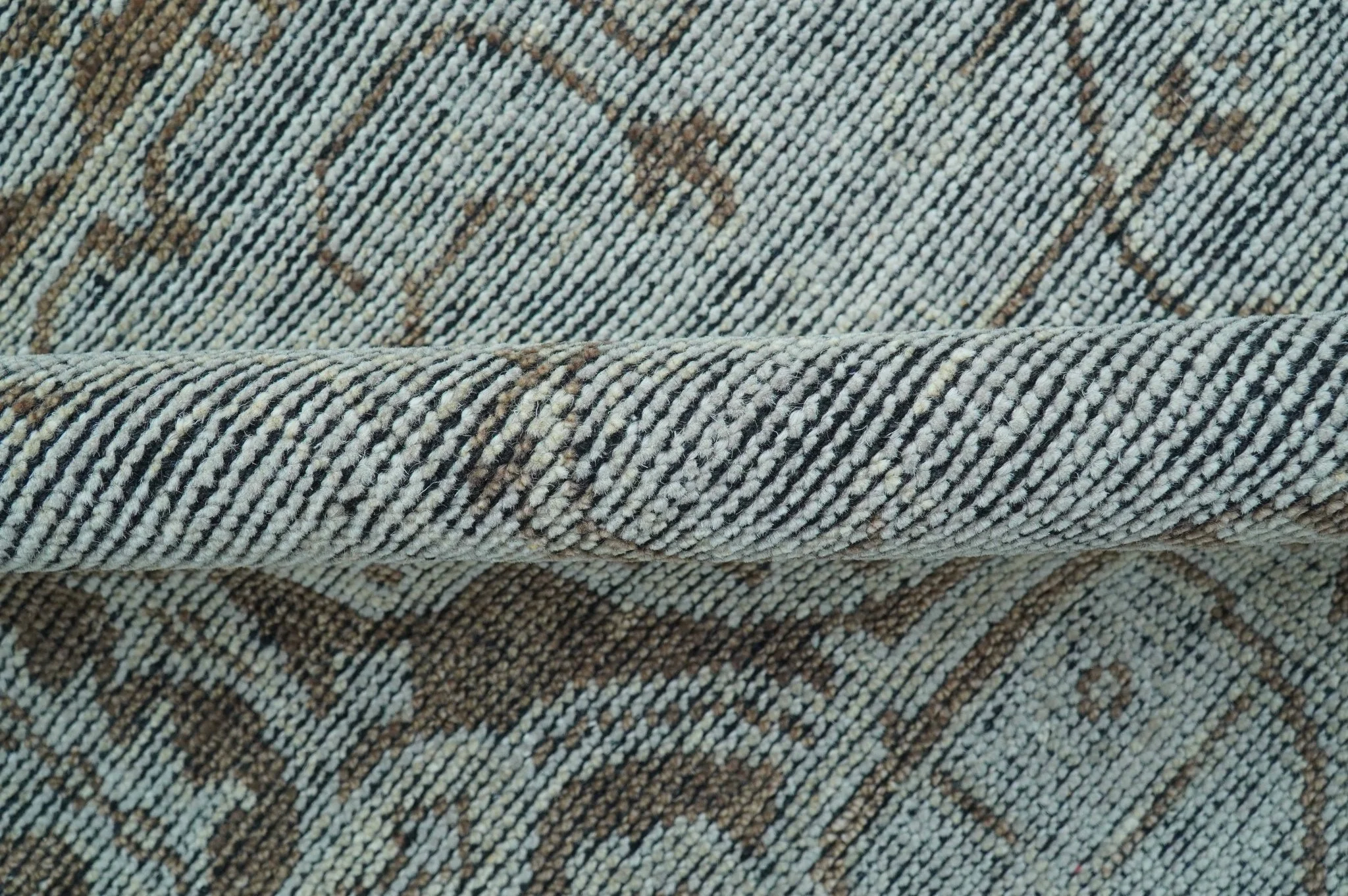 Jewel Custom Made Hand Knotted Traditional Design Brown Wool Area Rug - Image 9