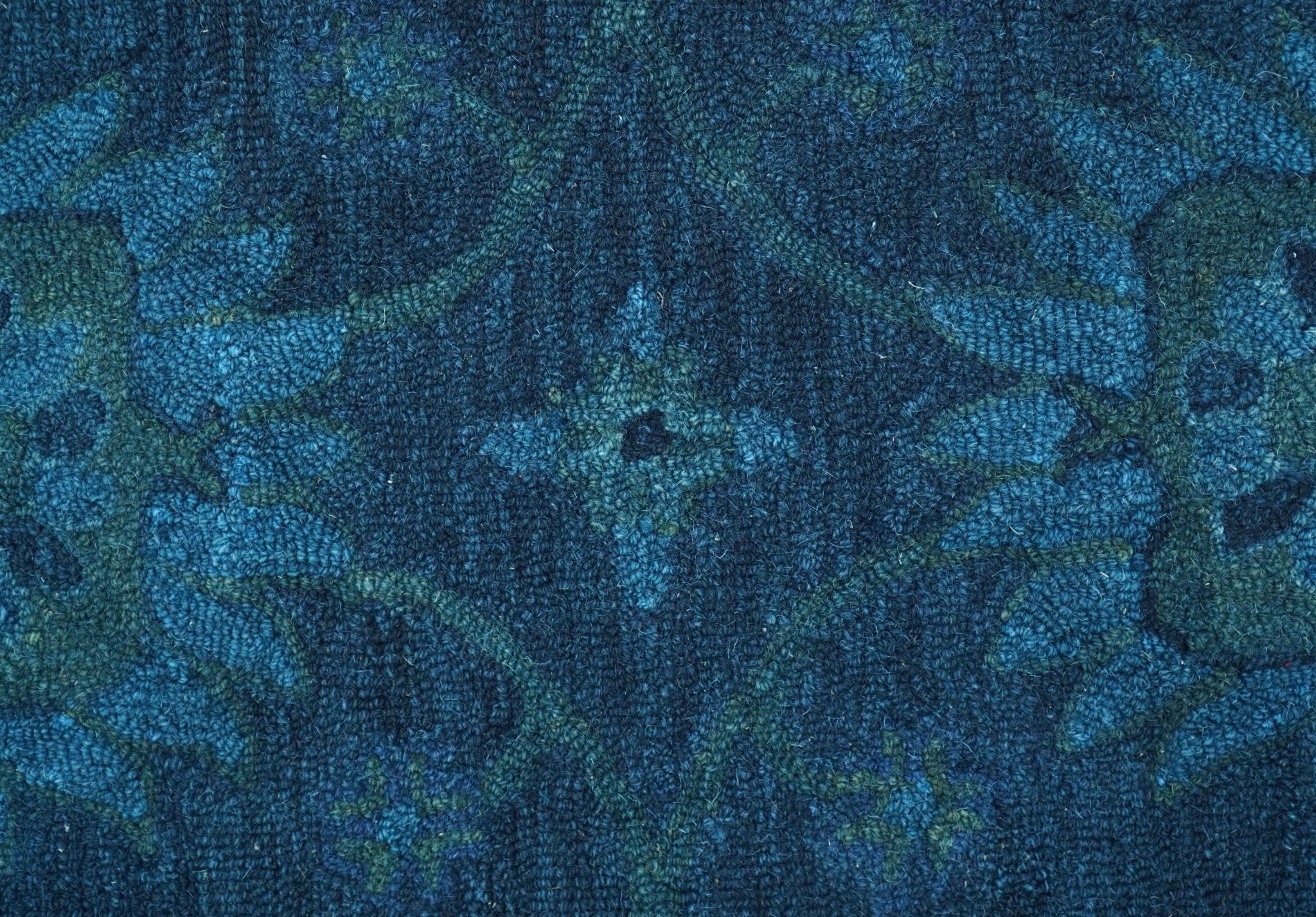 Sky Custom Made Blue Traditional Oushak Design Overdyed Wool Rug - Image 8