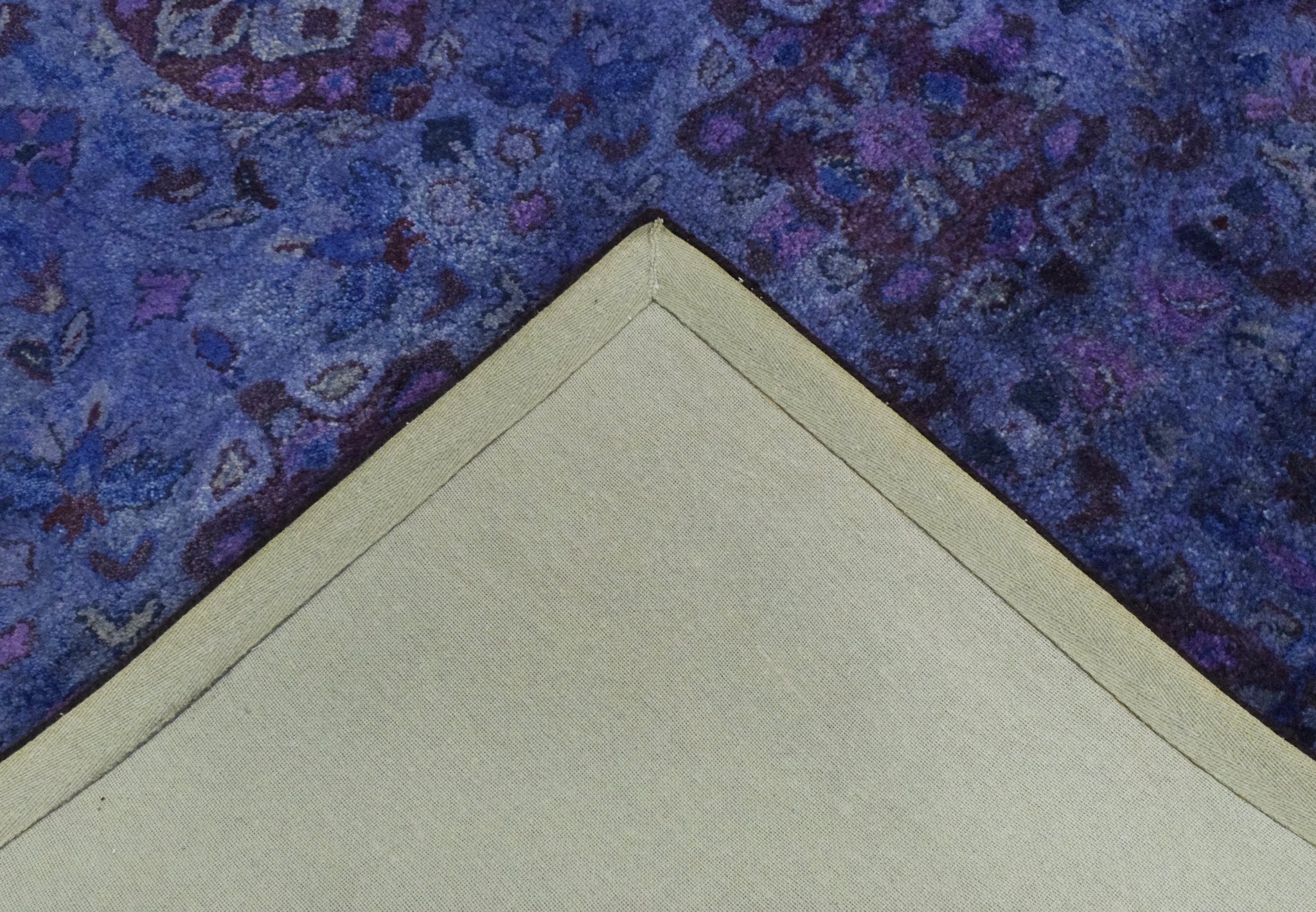 Custom Made Hand Tufted Blue Traditional Style Overdyed Wool Area Rug - Image 7