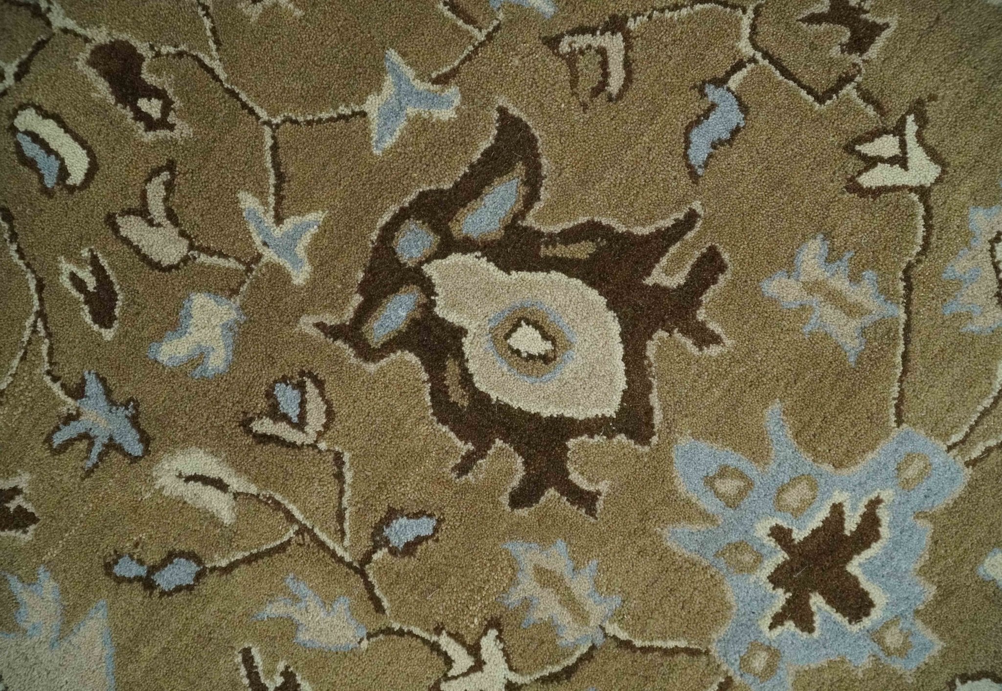 Custom Made Hand Tufted Earthy Camel and Beige Traditional Wool Oushak Rug - Image 4