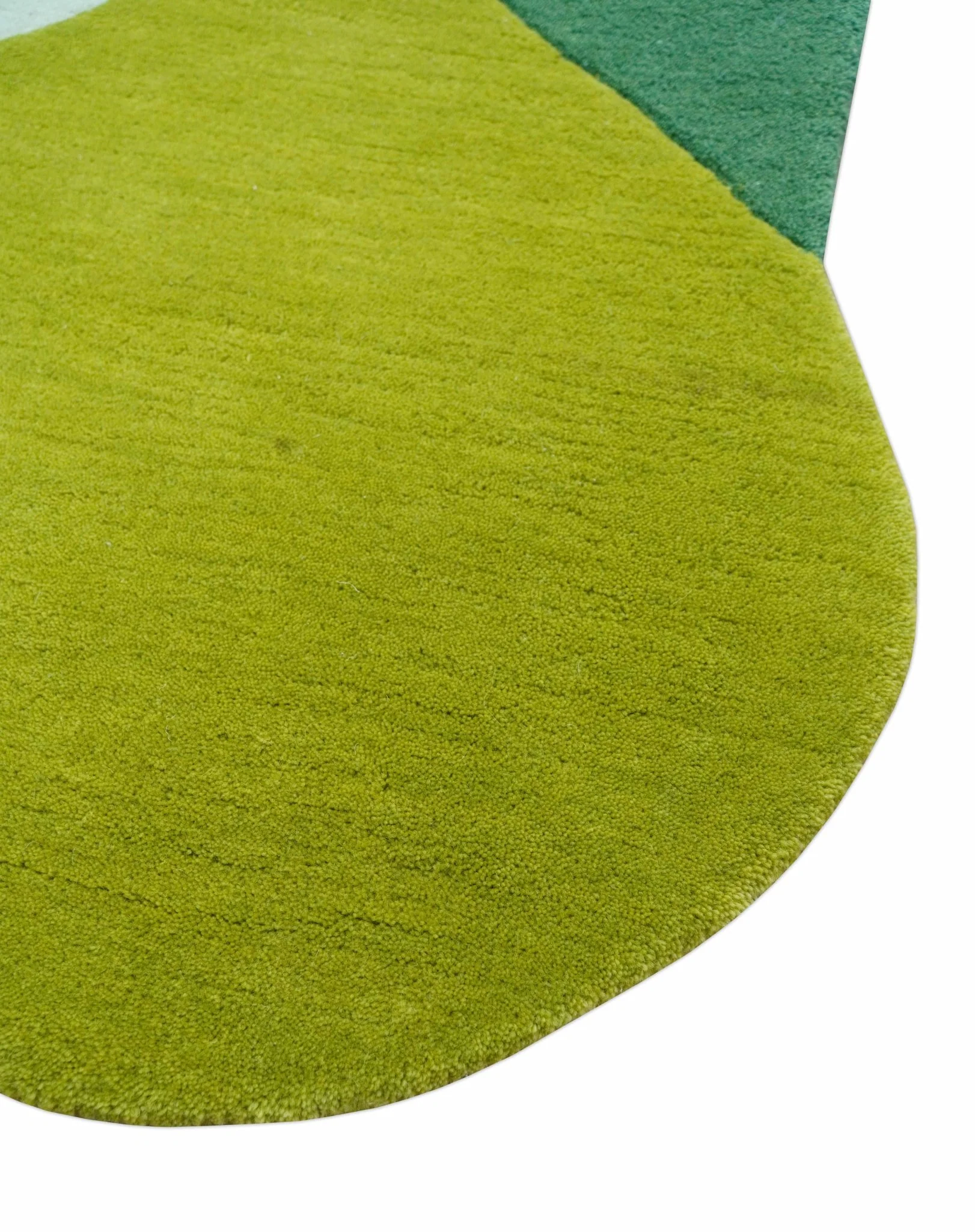 Custom Made Hand Tufted Green Modern Abstract Design Wool shape Rug - Image 6