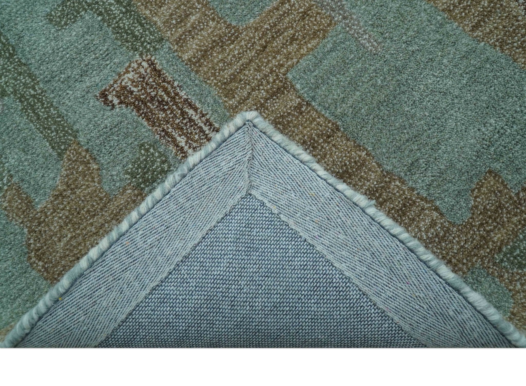 Custom Made Modern Abstract Blue Hand Tufted Wool Area Rug - Image 4
