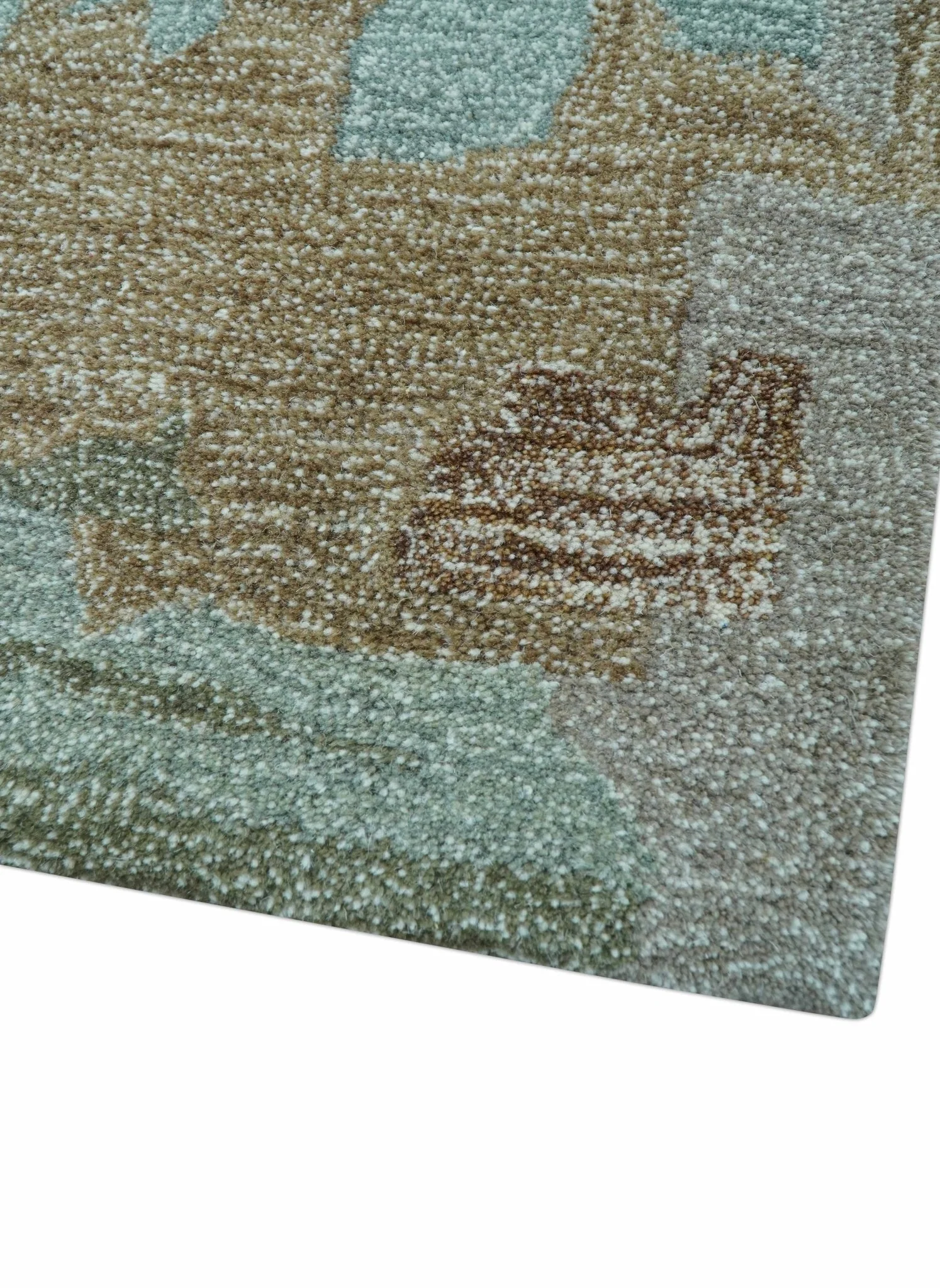 Custom Made Modern Abstract Blue Hand Tufted Wool Area Rug - Image 5