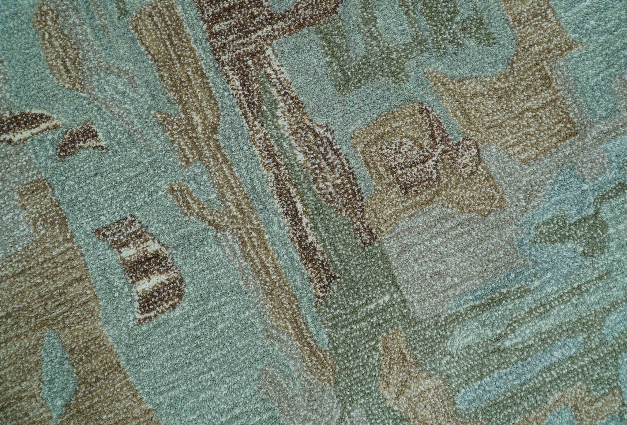 Custom Made Modern Abstract Blue Hand Tufted Wool Area Rug - Image 7